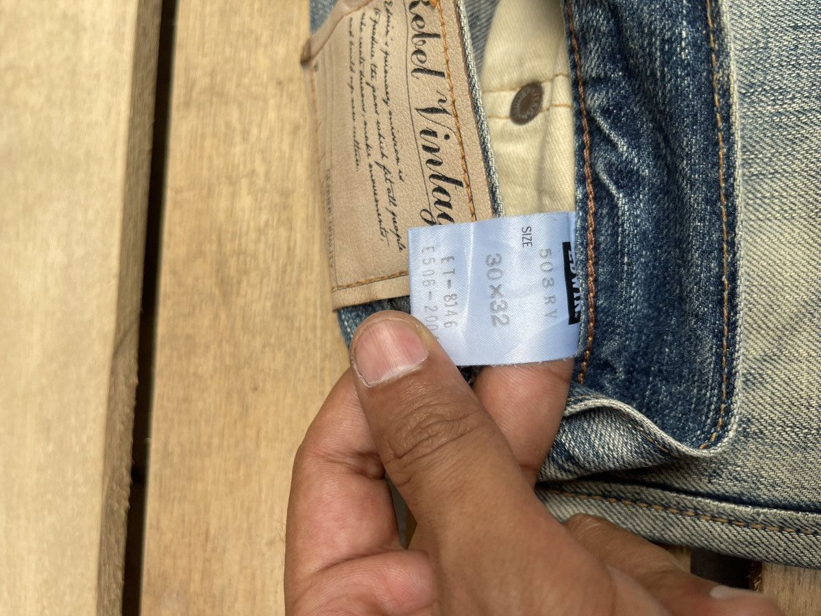 Edwin × Vintage Vintage Edwin 503 Distressed Faded Straight Cut Denim Jeans Size US 30 / EU 46 - 4 Thumbnail