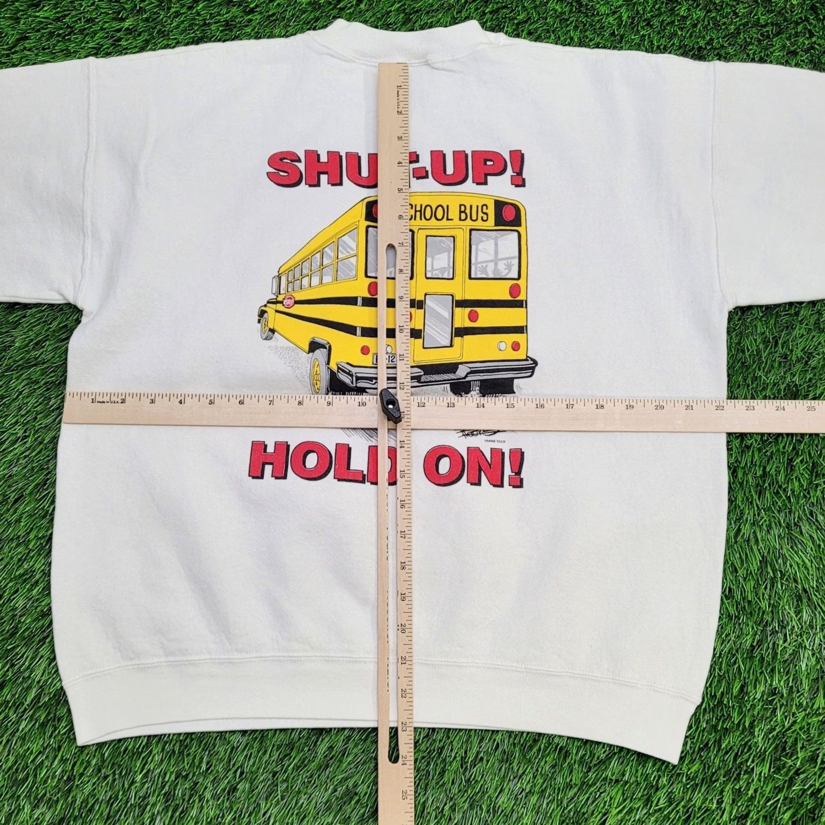 Fruit Of The Loom VINTAGE Funny School Bus Sweatshirt Womens L/XL Baggy Shirt Size L / US 10 / IT 46 - 6 Thumbnail