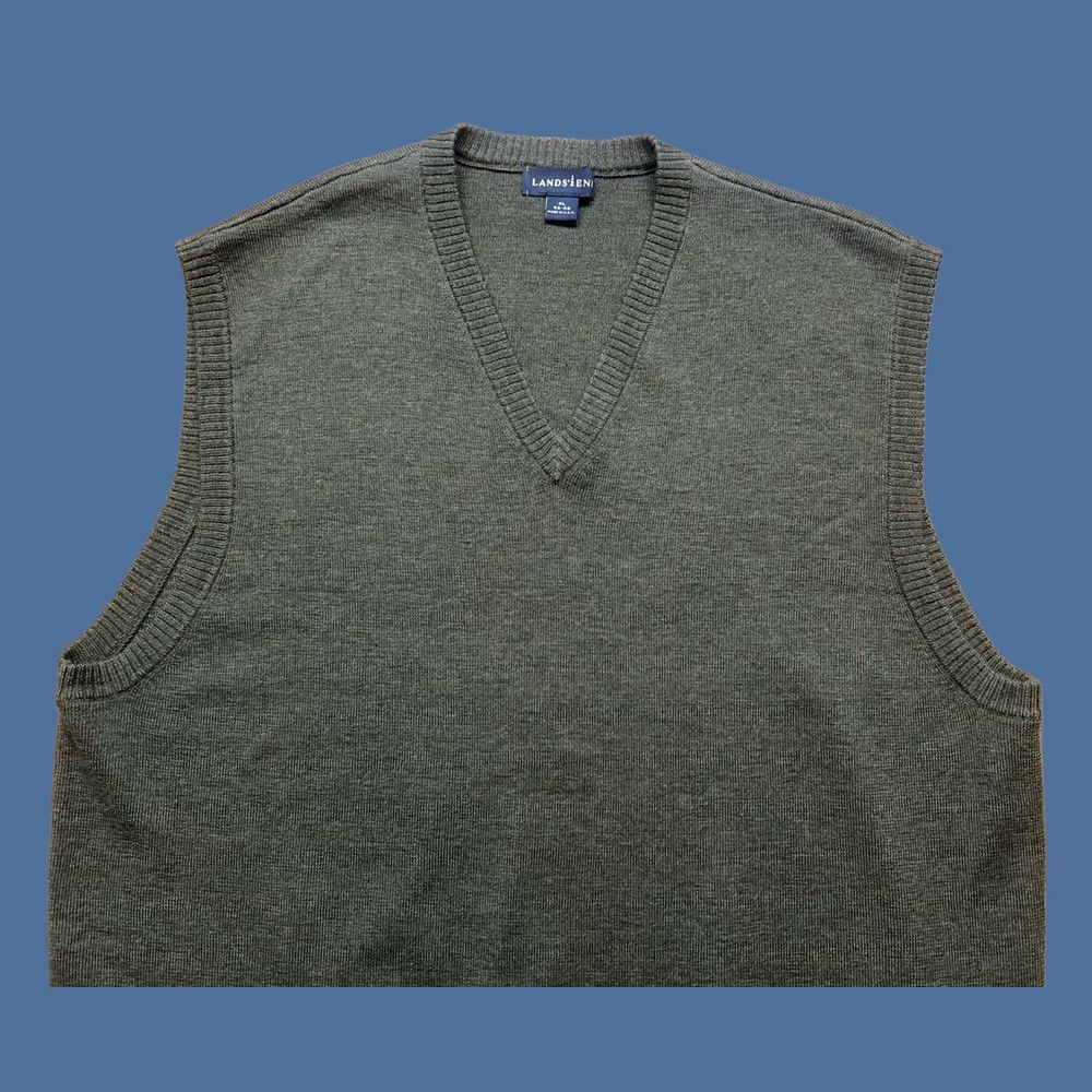 Lands' End VINTAGE Lands’ End Sweater Vest Mens XL Green Wool V-Neck Knit Sleeveless Size US XL / EU 56 / 4 - 1 Thumbnail