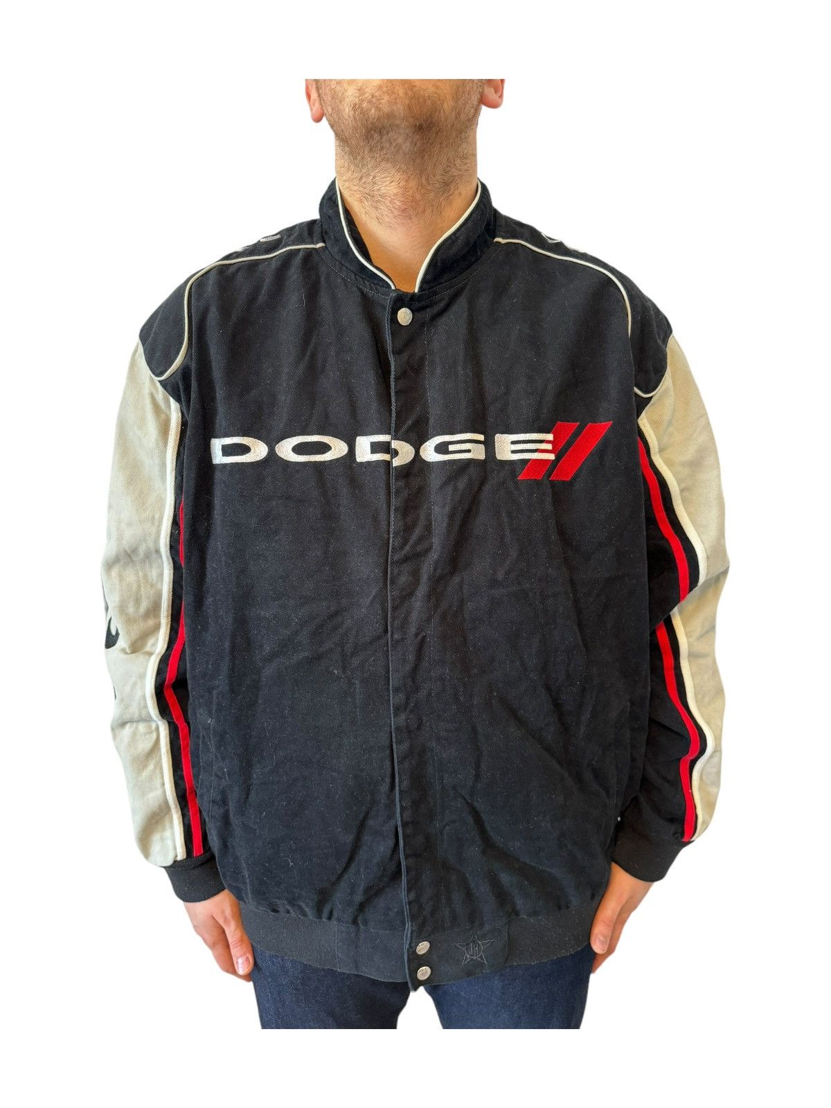 image of Jh Design Racing Dodge Nascar Jacket XL in Black, Men's (Size 2XL)