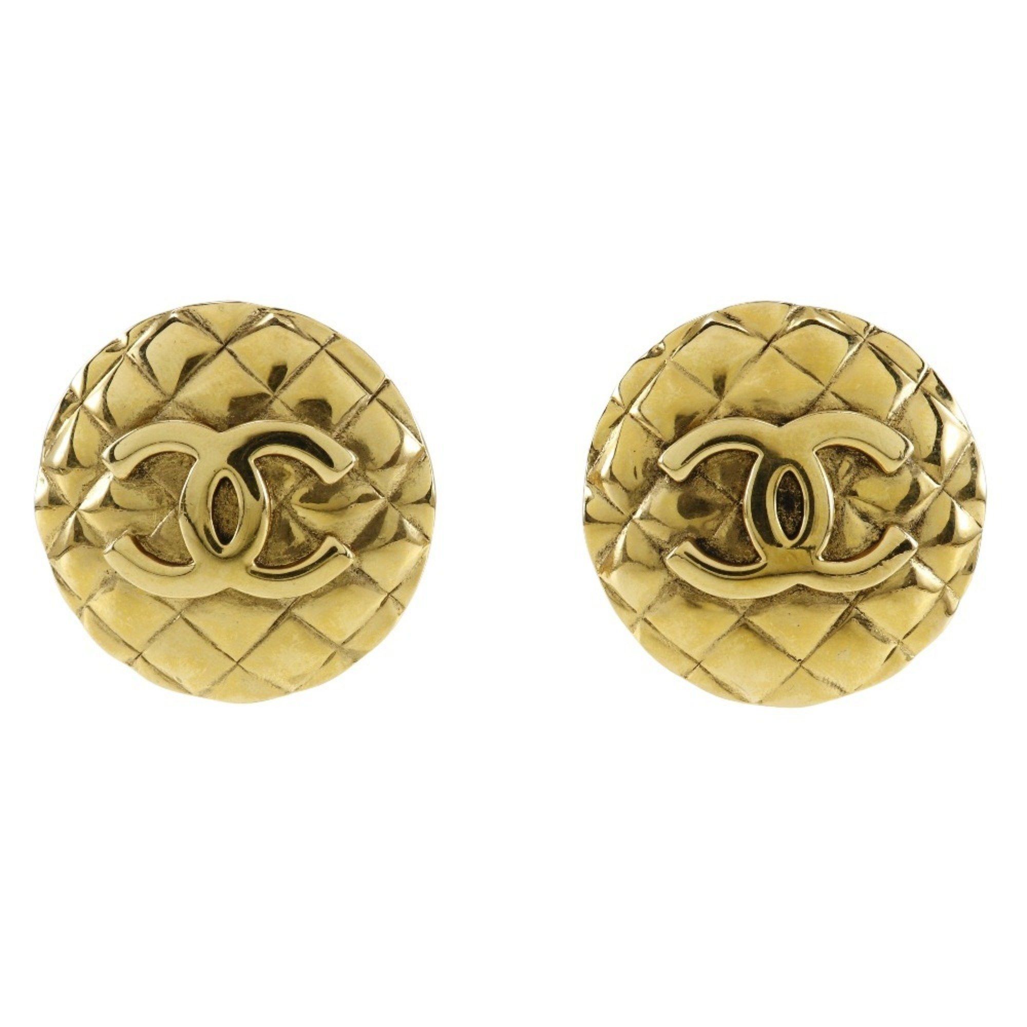 Chanel CHANEL Coco Mark Earrings, Matelasse, Gold Plated, Approx. 41g, COCO Mark, Women's Size ONE SIZE - 1 Thumbnail