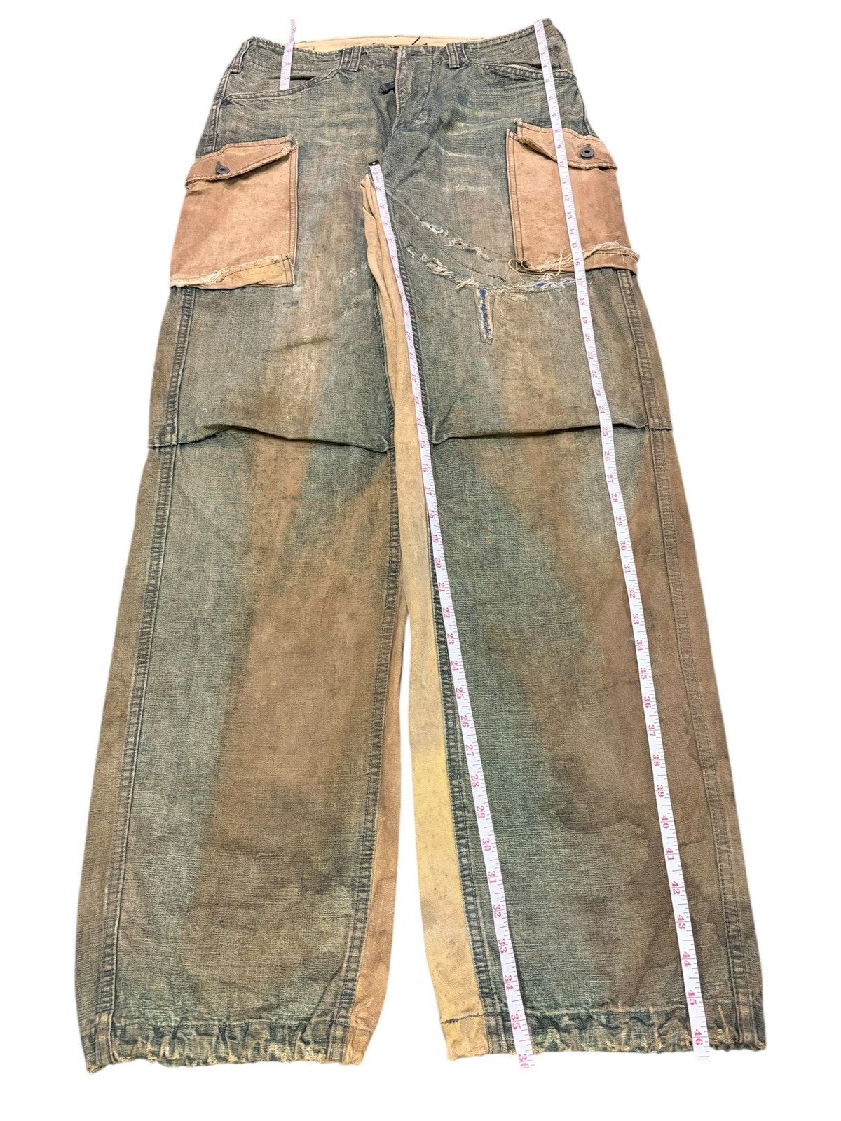 Junya Watanabe Vintage Japanese Brand Mud Wash Cargo Distress Baggy Jeans Size US 32 / EU 48 - 7 Thumbnail