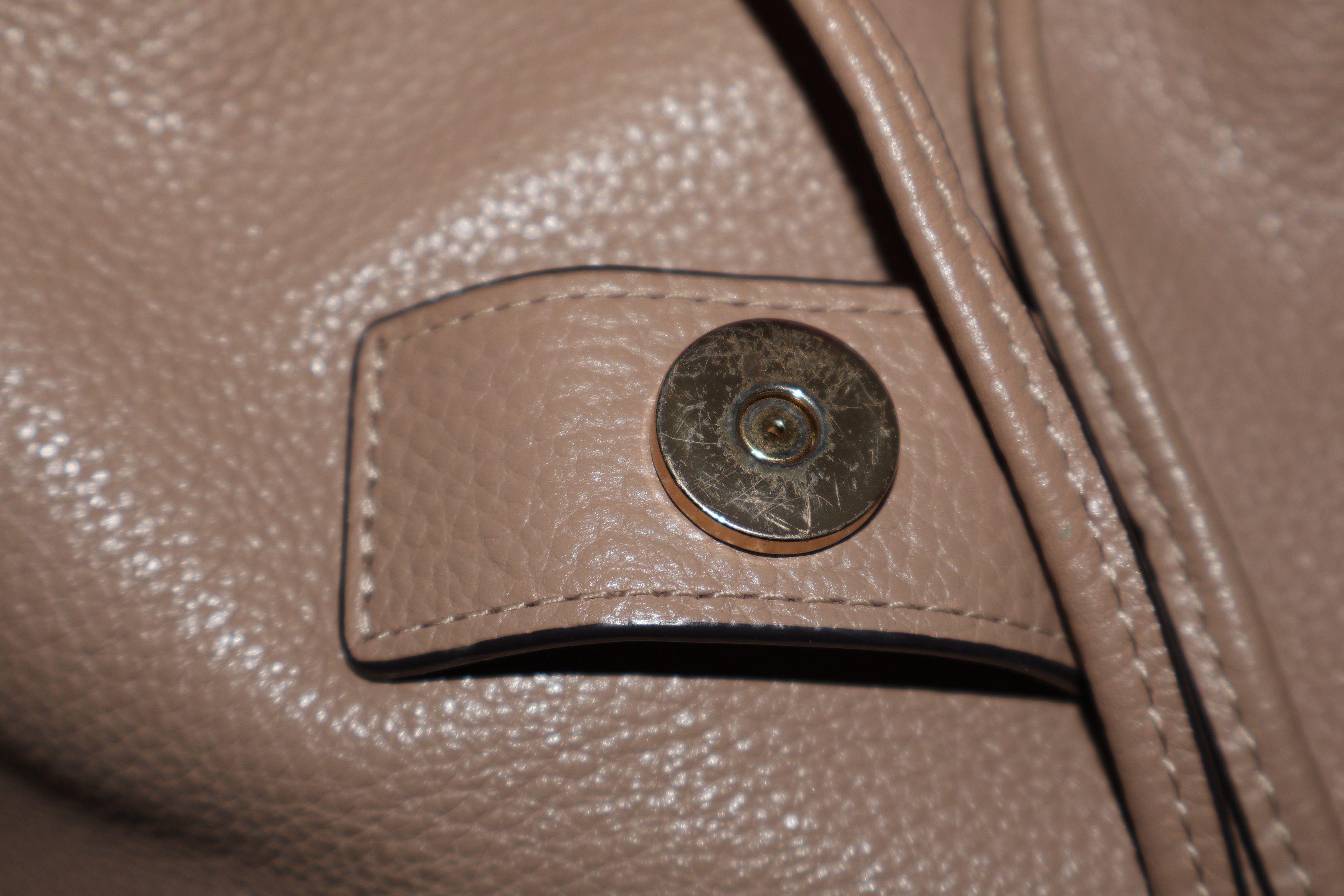 Coach Coach Pebbled Leather Drawstring Backpack Taupe Beige Size ONE SIZE - 4 Thumbnail