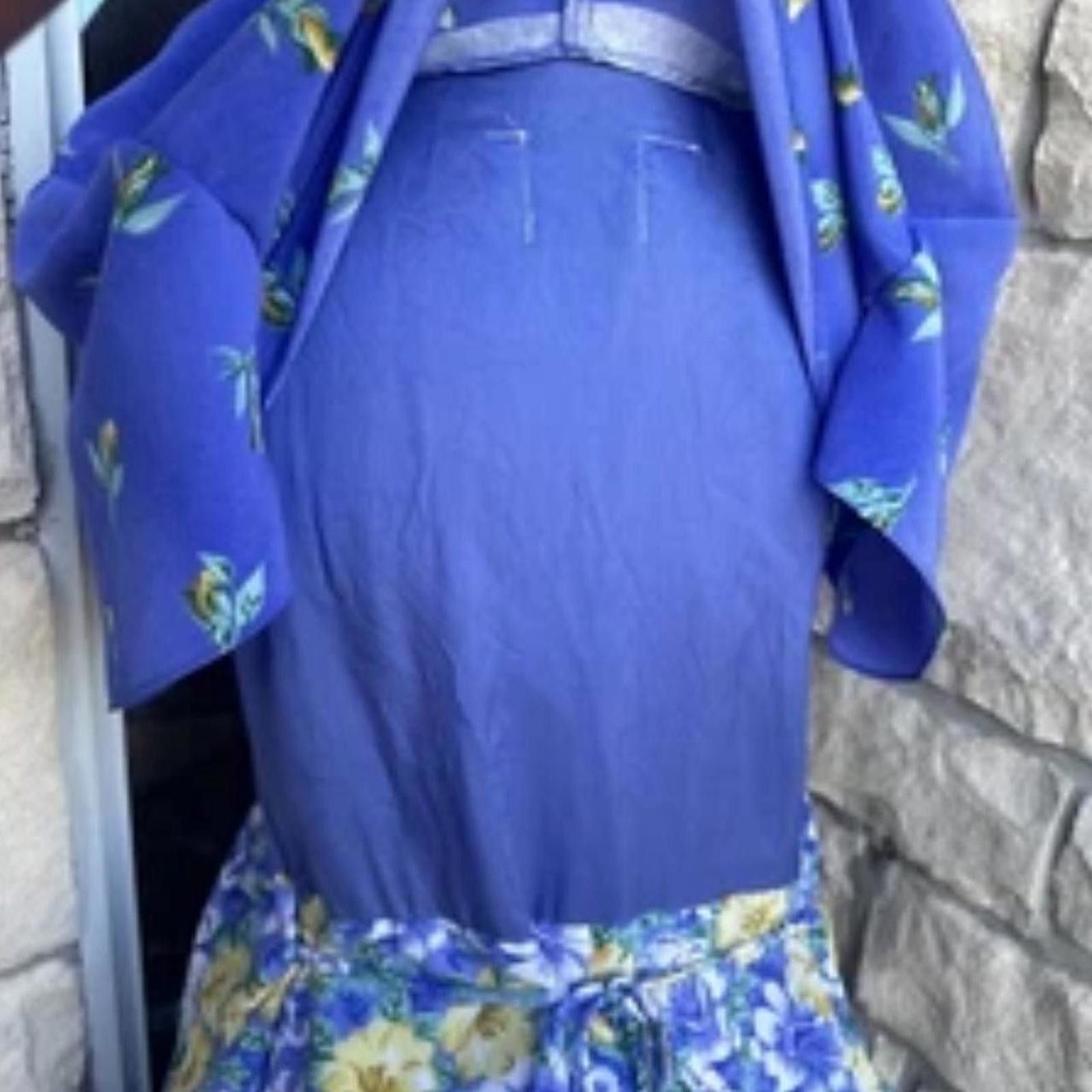 Other Vintage CC Studio Woven Blue Floral Maxi Sundress Size 16 Size XXL / US 16-18 / IT 52-54 - 3 Thumbnail