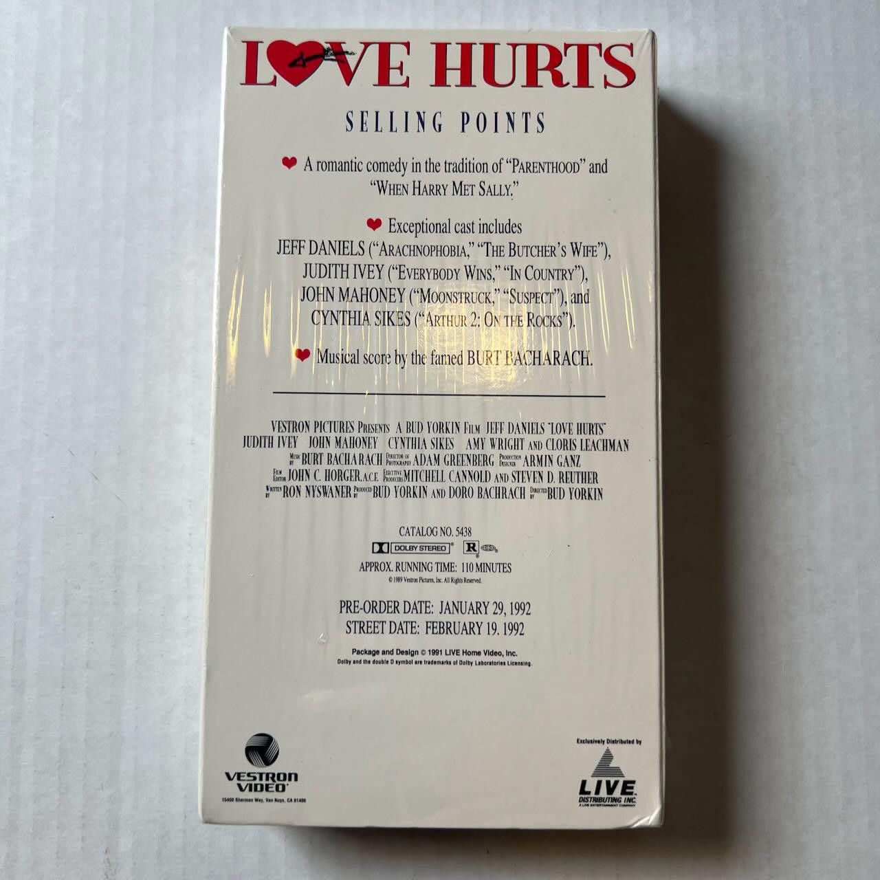 Designer Love Hurts VHS SCREENER / DEMO Jeff Daniels SEALED RARE Size ONE SIZE - 6 Thumbnail