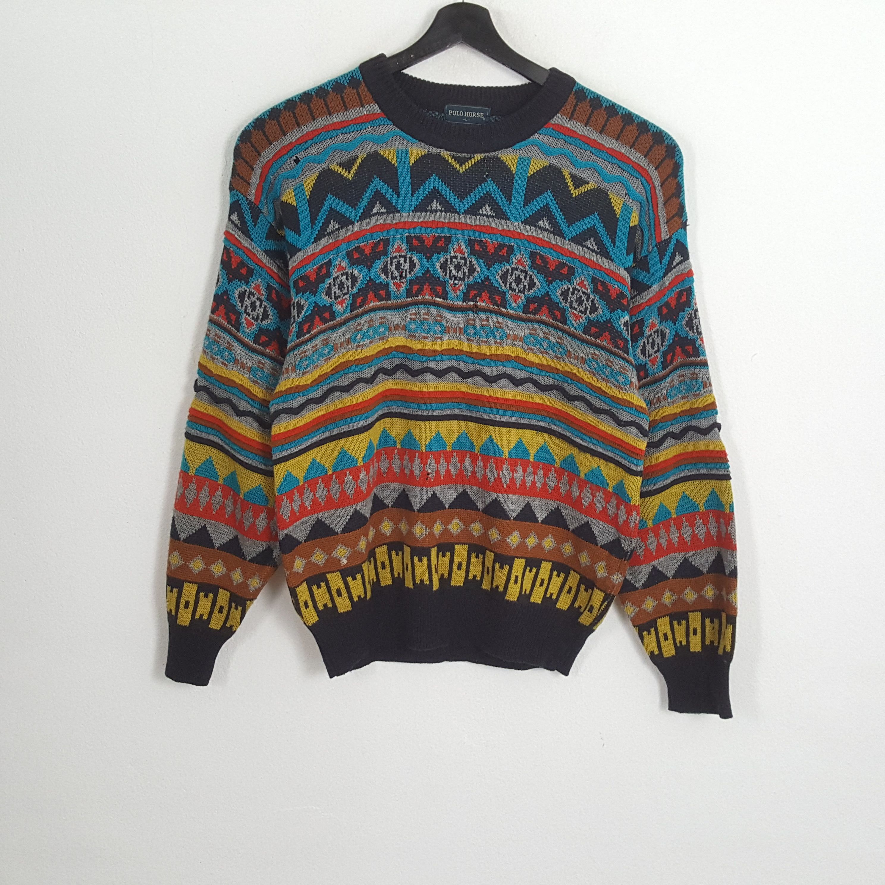 Vintage POLO HORSE Winter Fashion Style Sweatshirt Size US M / EU 48-50 / 2 - 1 Thumbnail