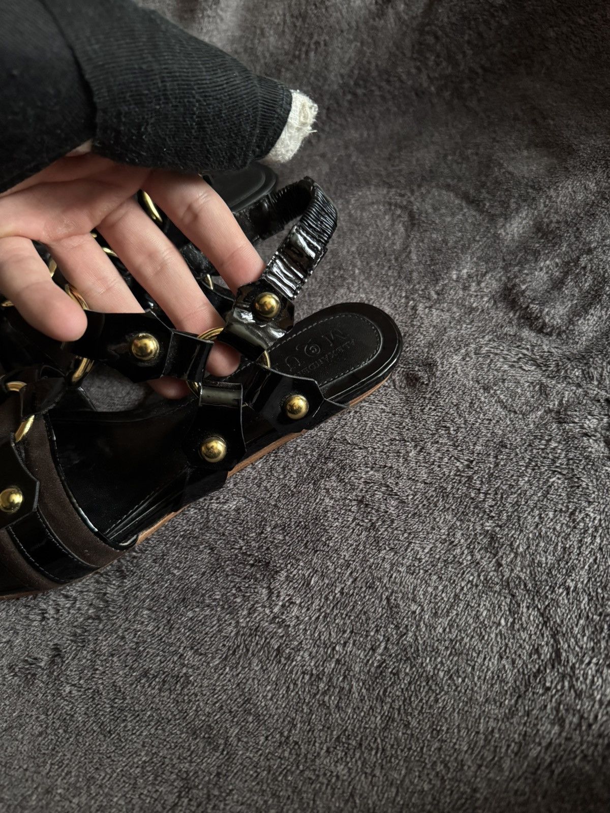 Alexander McQueen Alexander McQueen Womens Patent Leather Ankle Strap Sandals Size US 8 / IT 38 - 5 Thumbnail