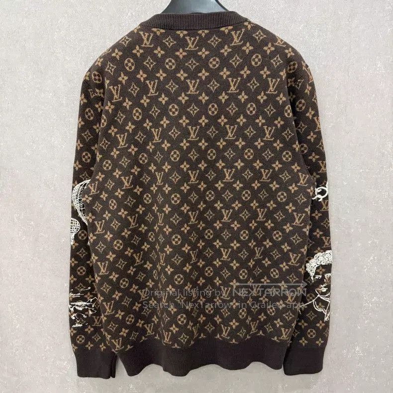Louis Vuitton Louis Vuitton Graffiti Embroidered Wool Sweater Size US XL / EU 56 / 4 - 2 Thumbnail