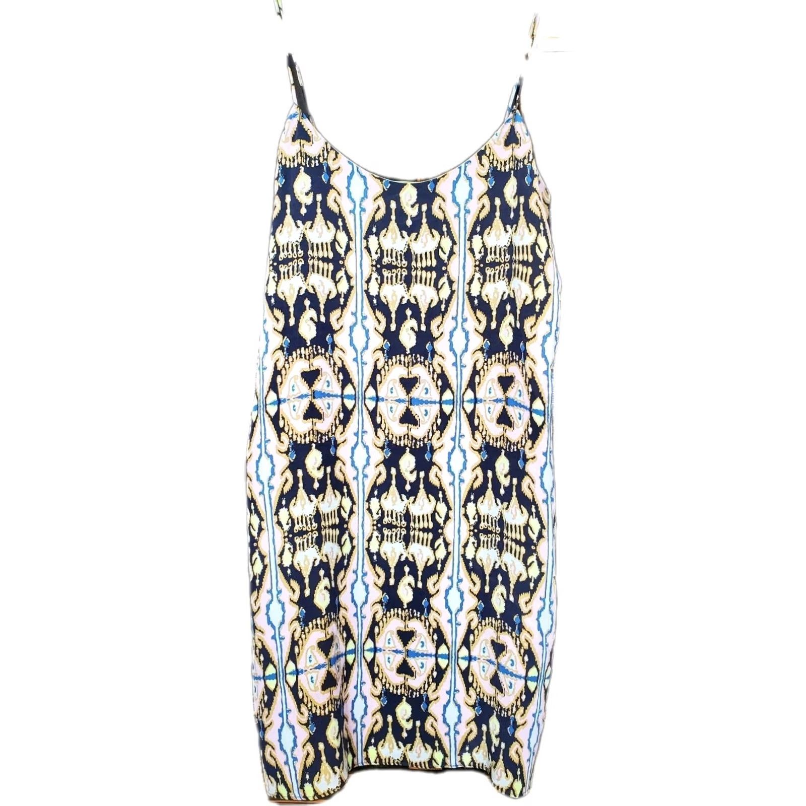 Tibi Tibi Slip Mini Dress 100% Silk Watercolor Blue Purple Green Women's Size 2 Dress Size XS / US 0-2 / IT 36-38 - 4 Thumbnail
