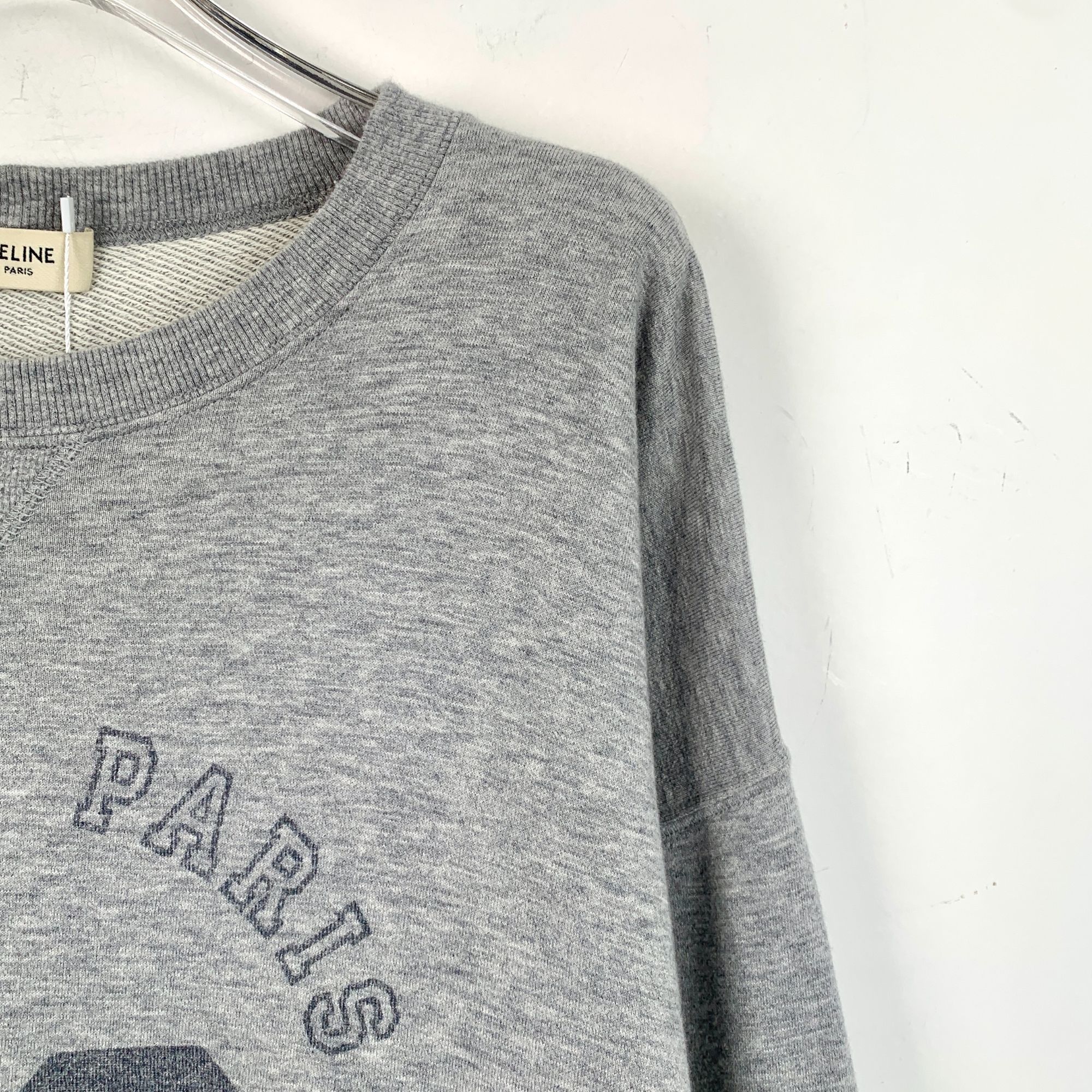 Celine Celine Gray Logo Print Cotton Crewneck Long Sleeve Sweatshir Size M / US 6-8 / IT 42-44 - 7 Thumbnail