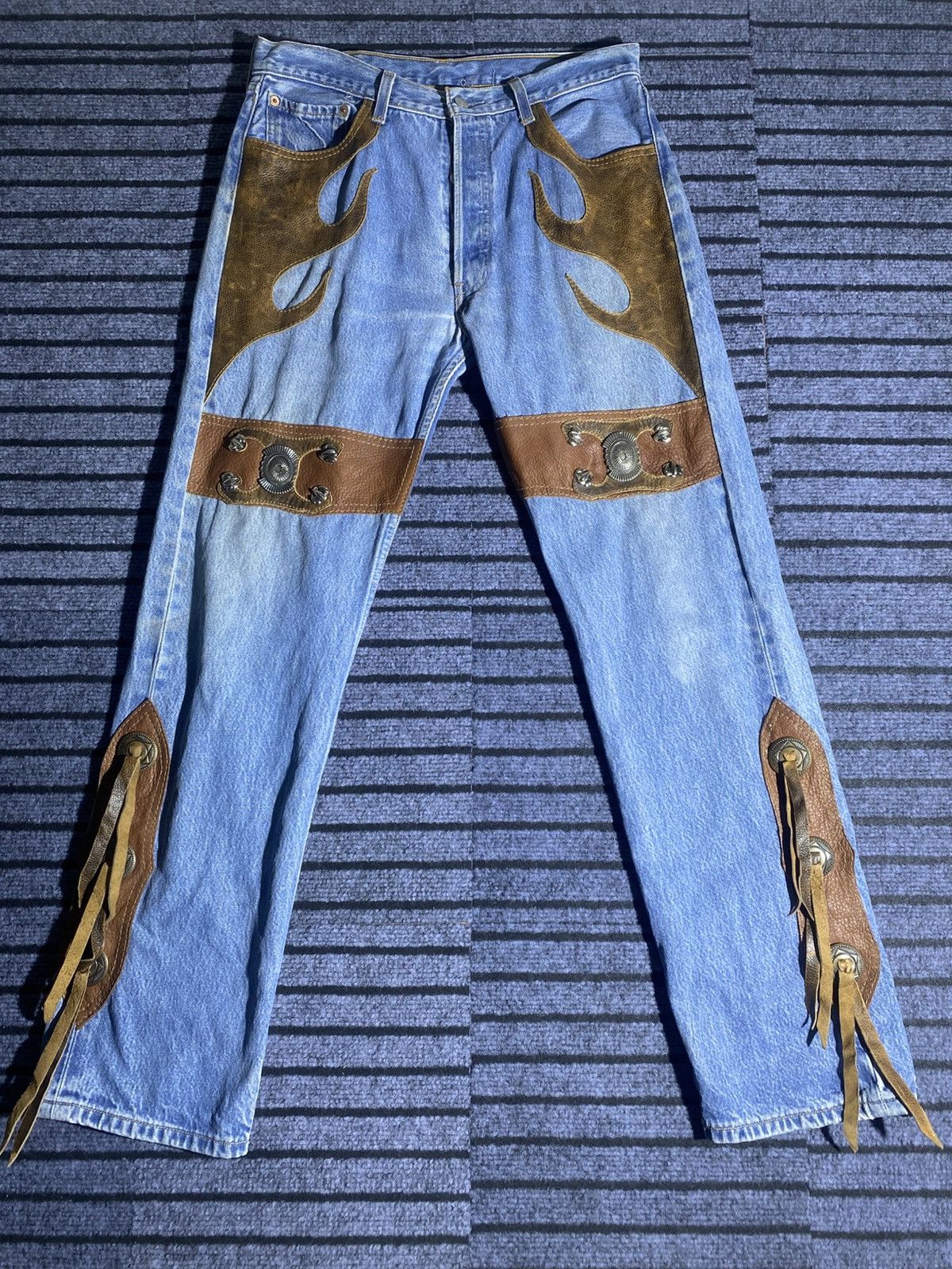 Levi's Vintage Clothing Rare Vintage western reworked levi’s 501 Size US 35 - 1 Thumbnail