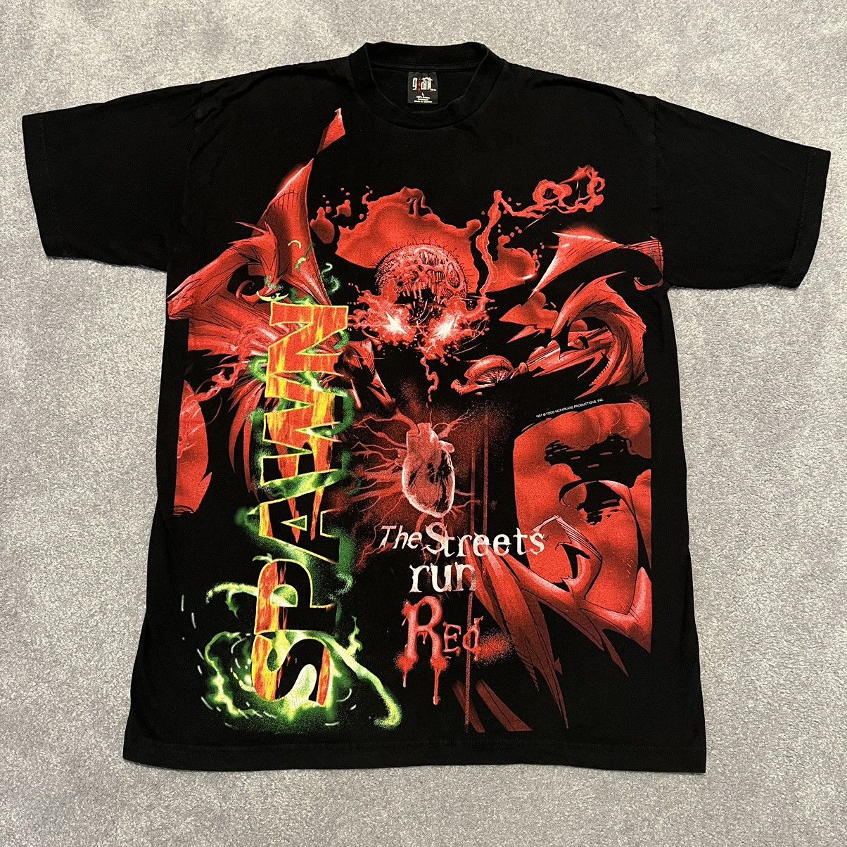 Marvel Comics Vintage 1997 Spawn The Streets Run Red All Over Print Tee Size US L / EU 52-54 / 3 - 1 Thumbnail