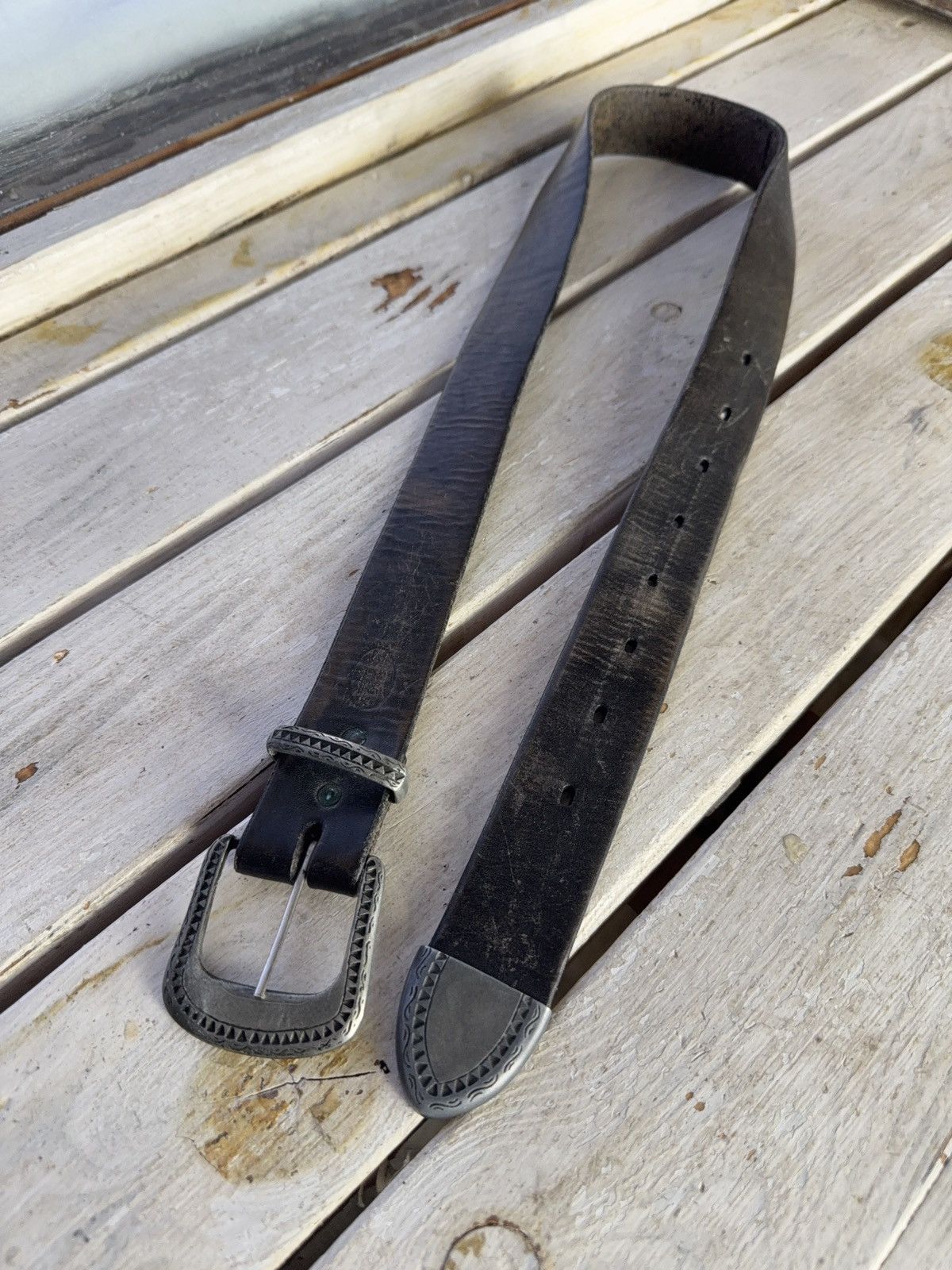 Japanese Brand Leather Belt Y2K Style❕Chrome Hearts Punk Metal Avant Garde Size ONE SIZE - 3 Thumbnail