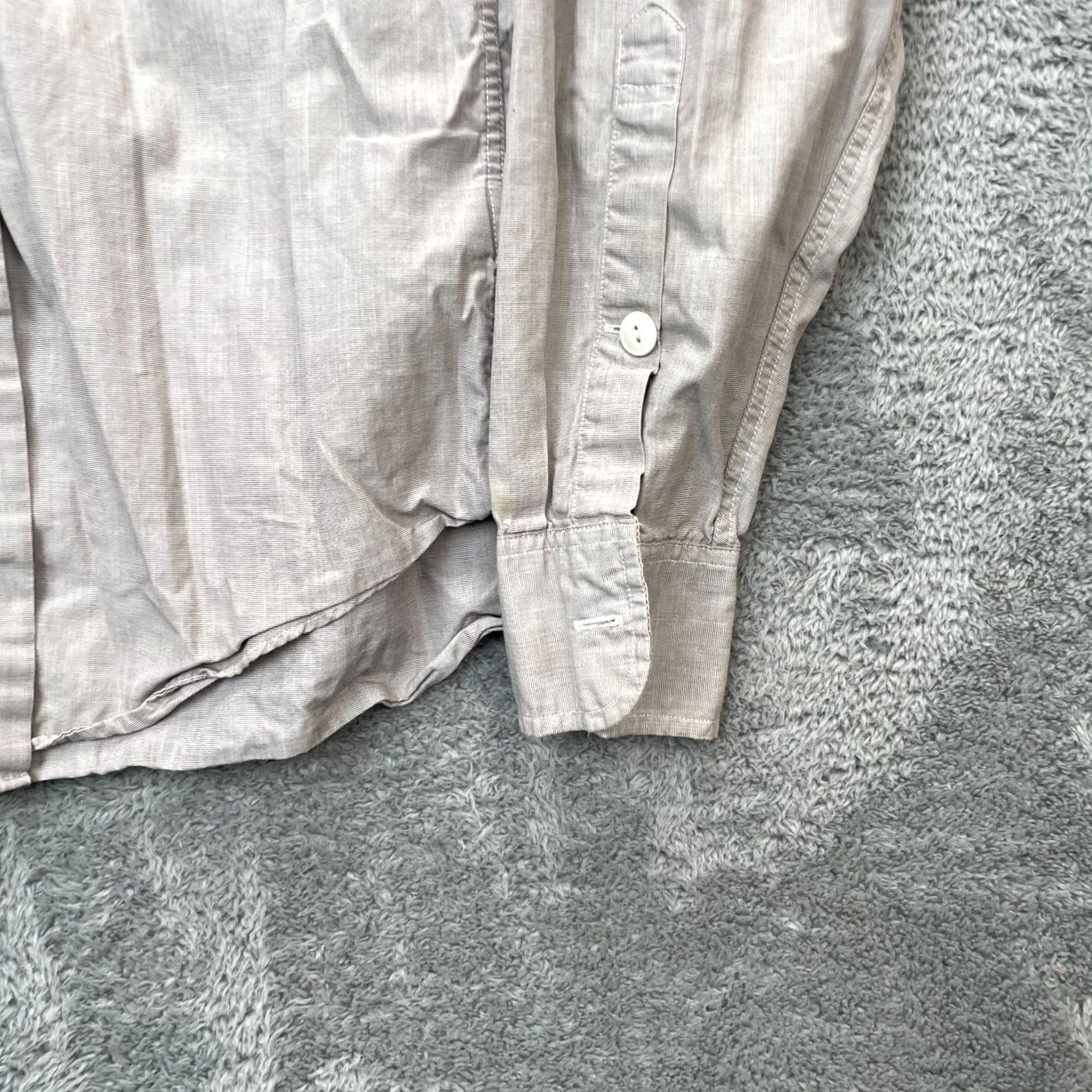 J.Crew J Crew Gray Dress Shirt Mens Small Button Up Business Office Wear 2 Ply Cotton Size 36R - 2 Thumbnail