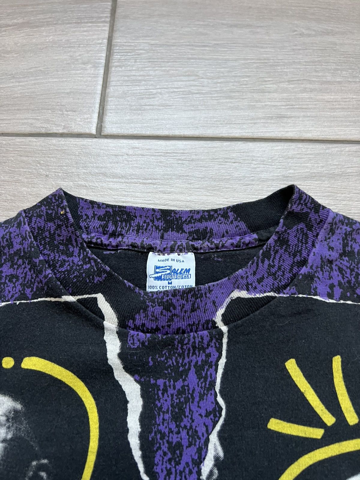NBA Vintage Lakers Los Angeles NBA All Over Print T-shirt 90’s Size US M / EU 48-50 / 2 - 2 Thumbnail