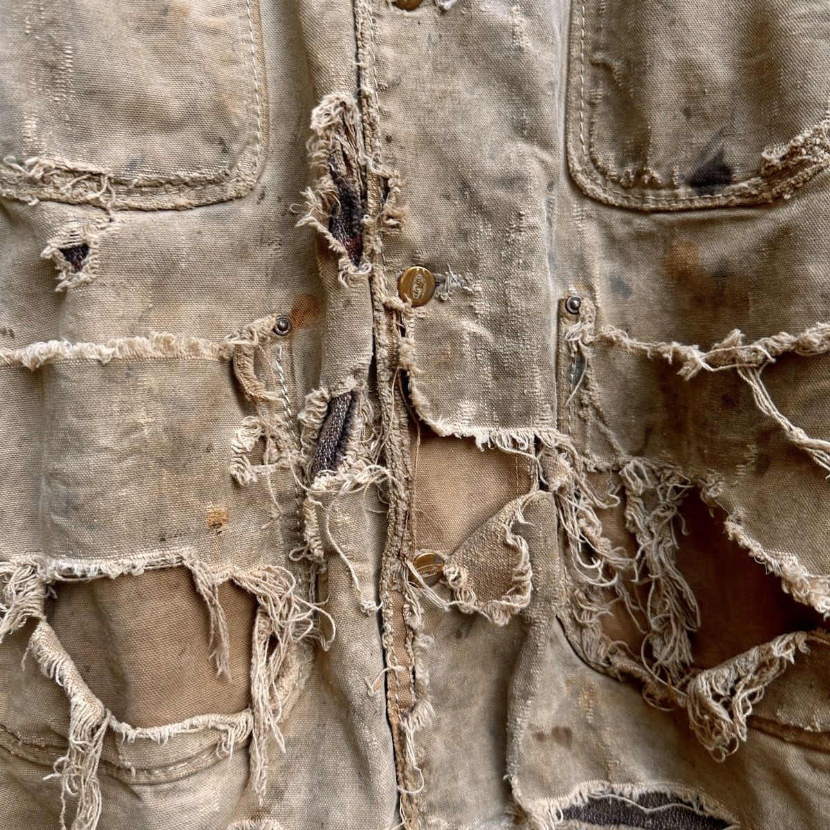 Carhartt × Vintage 70s Thrashed Carhartt miner Homeless Chore Coat Boro Crash Size US L / EU 52-54 / 3 - 16 Thumbnail