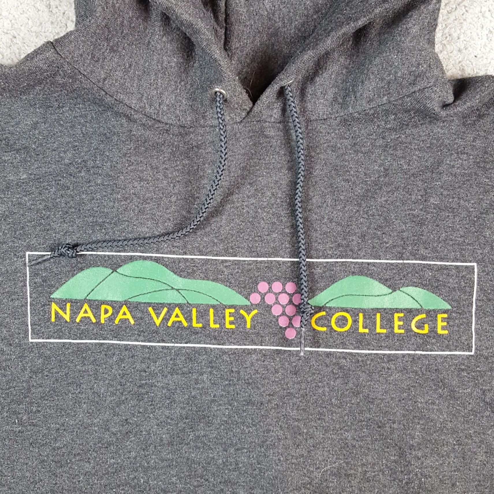 Champion VINTAGE Napa Valley College California Wine Hoodie University Pullover Sweatshirt, Champion, Size M, Gray, Men, 90s College Theme Size US M / EU 48-50 / 2 - 4 Thumbnail