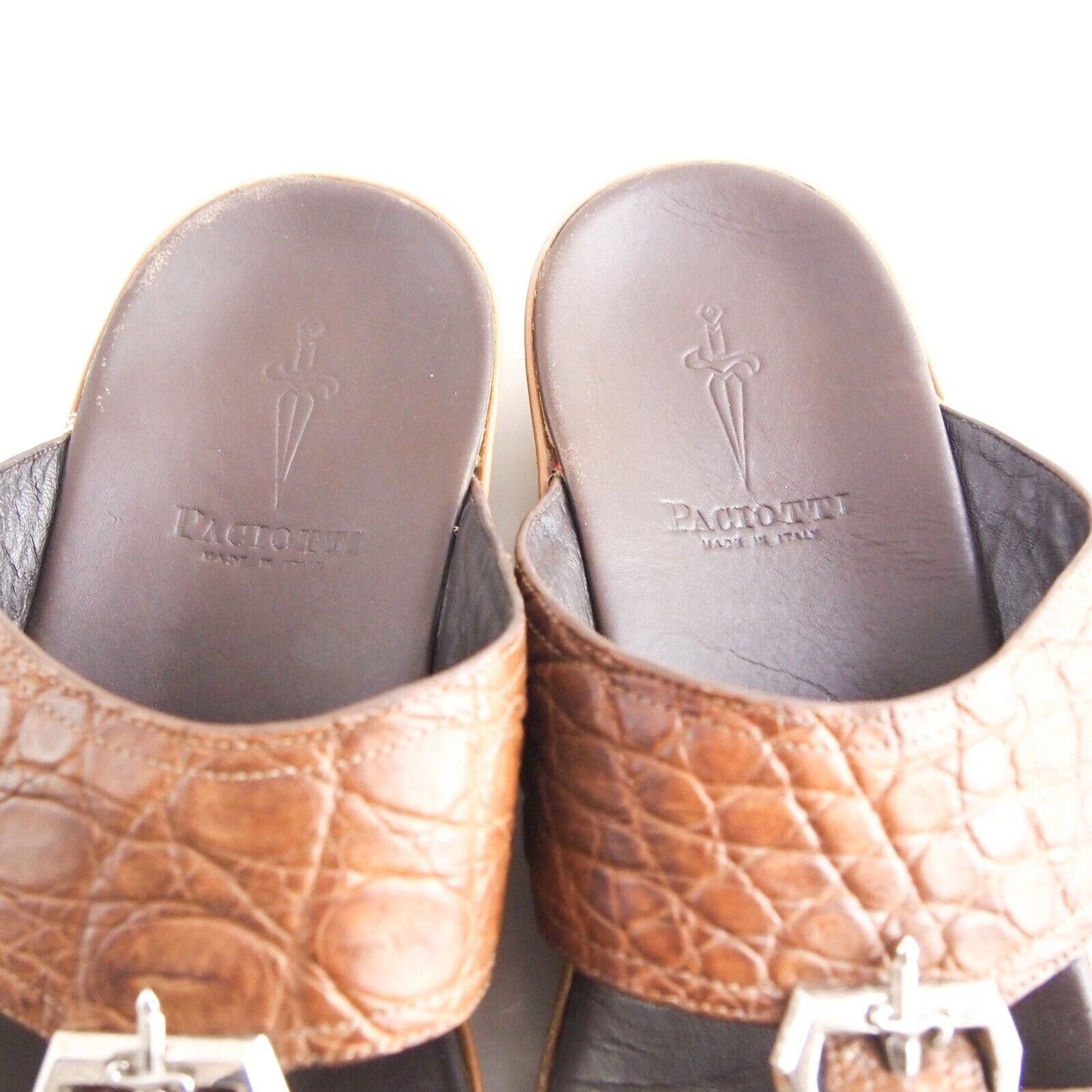 Paciotti Paciotti Slides Sandals Brown Croc US 11 EU 44 Size US 11 / EU 44 - 5 Thumbnail