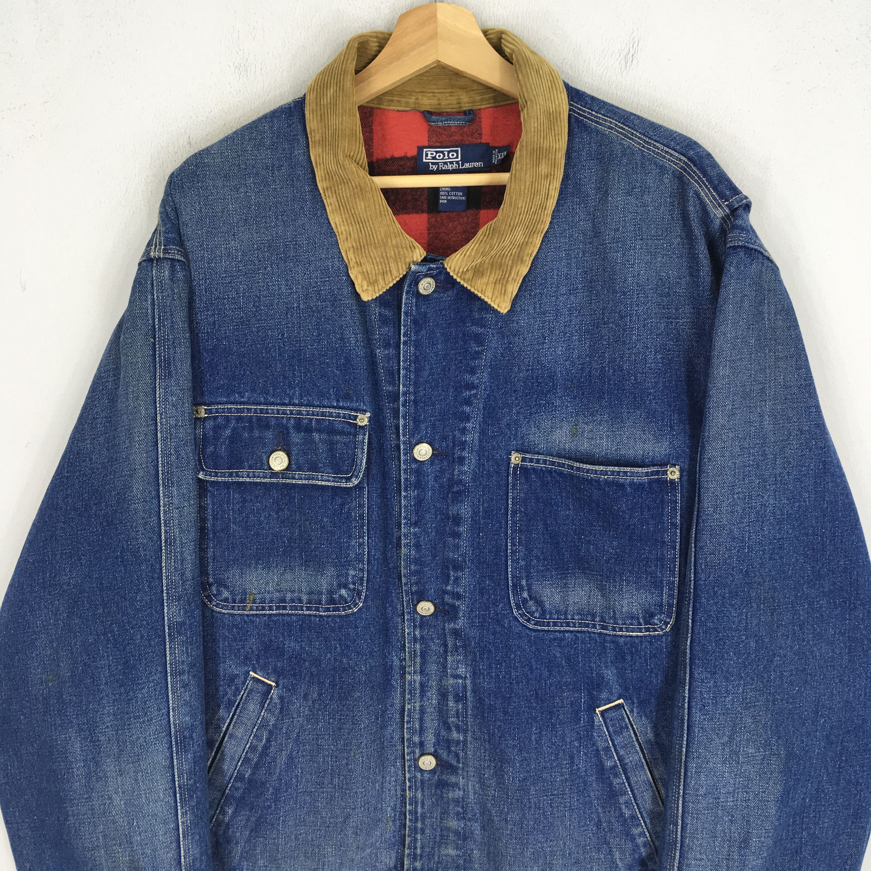 Polo Ralph Lauren × Vintage Vintage 90's Polo Ralph Lauren Denim Jacket Workwear Size US XXL / EU 58 / 5 - 4 Thumbnail