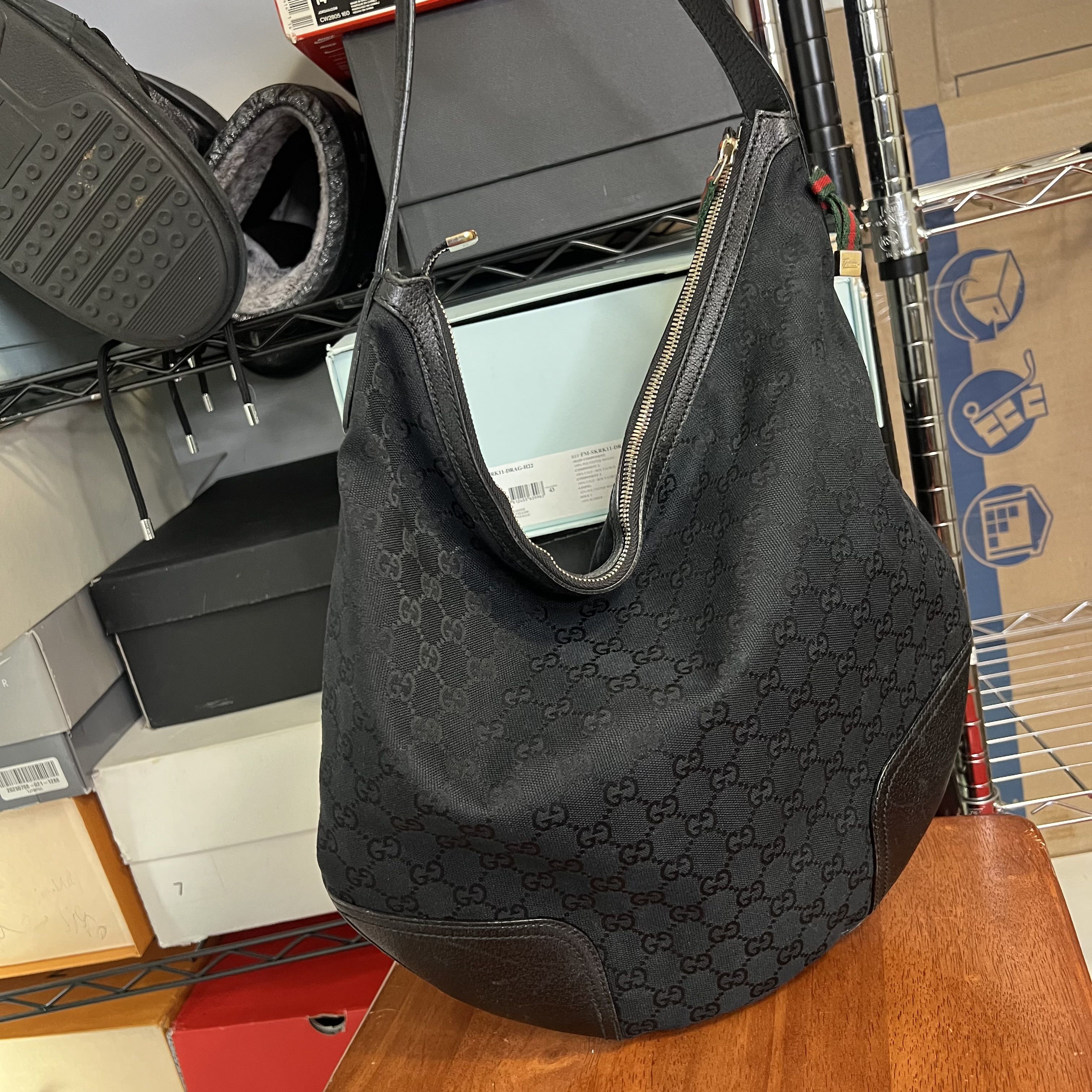 Gucci Gucci Monogram Large Princy Hobo Black Size ONE SIZE - 1 Thumbnail