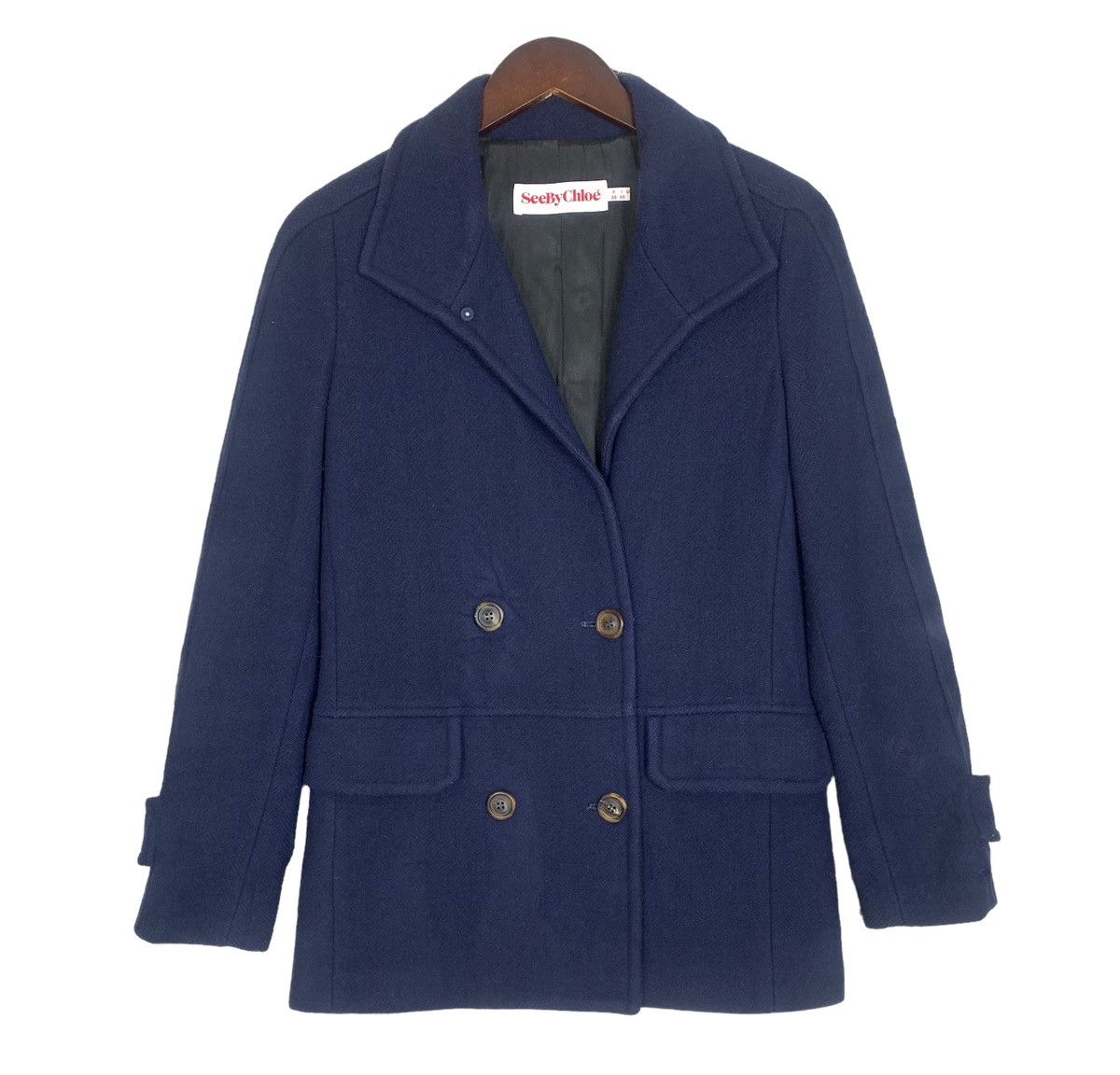 Designer × See by Chloe See By Chloe Designer Made In Italy Blazer Coat Haringbone Size S / US 4 / IT 40 - 1 Thumbnail