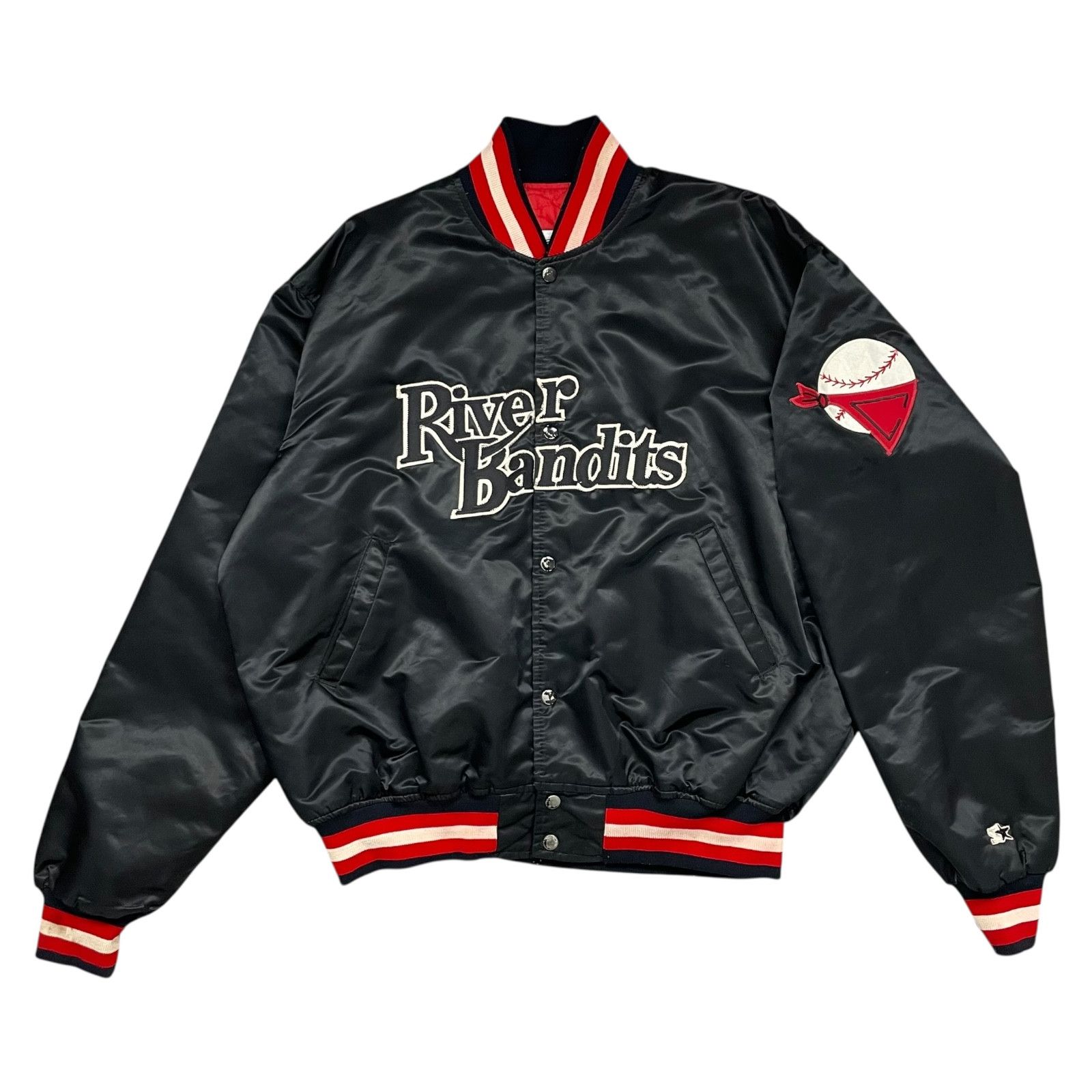 Vintage RARE 90s MILB QUAD CITIES RIVER BANDITS STARTER SATIN JACKET Size US XL / EU 56 / 4 - 1 Thumbnail