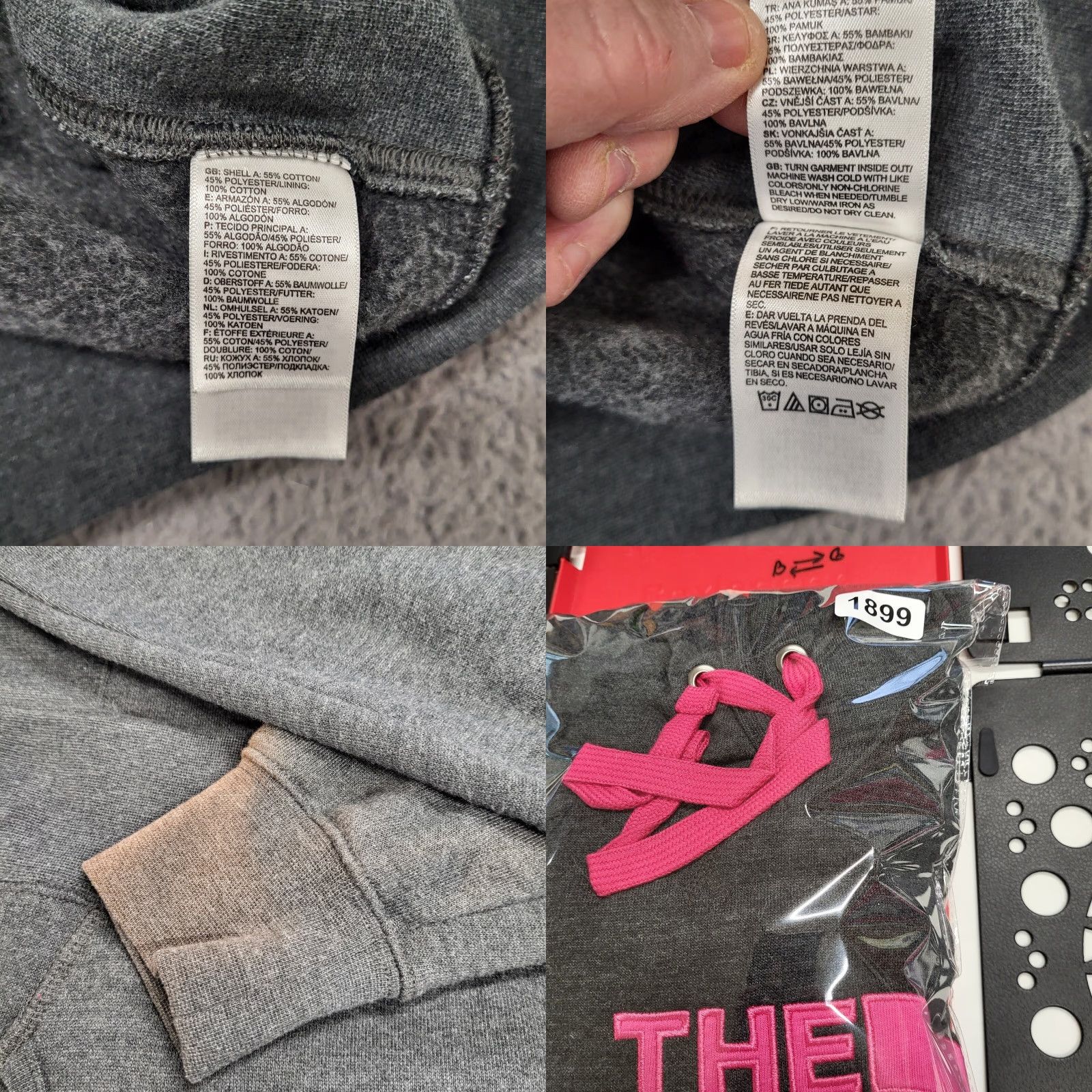 The North Face The North Face Hoodie Women Regular Size L Outdoor Hiking Pink Gray Casual Hooded Pockets Logo Embroidered Size L / US 10 / IT 46 - 9 Thumbnail