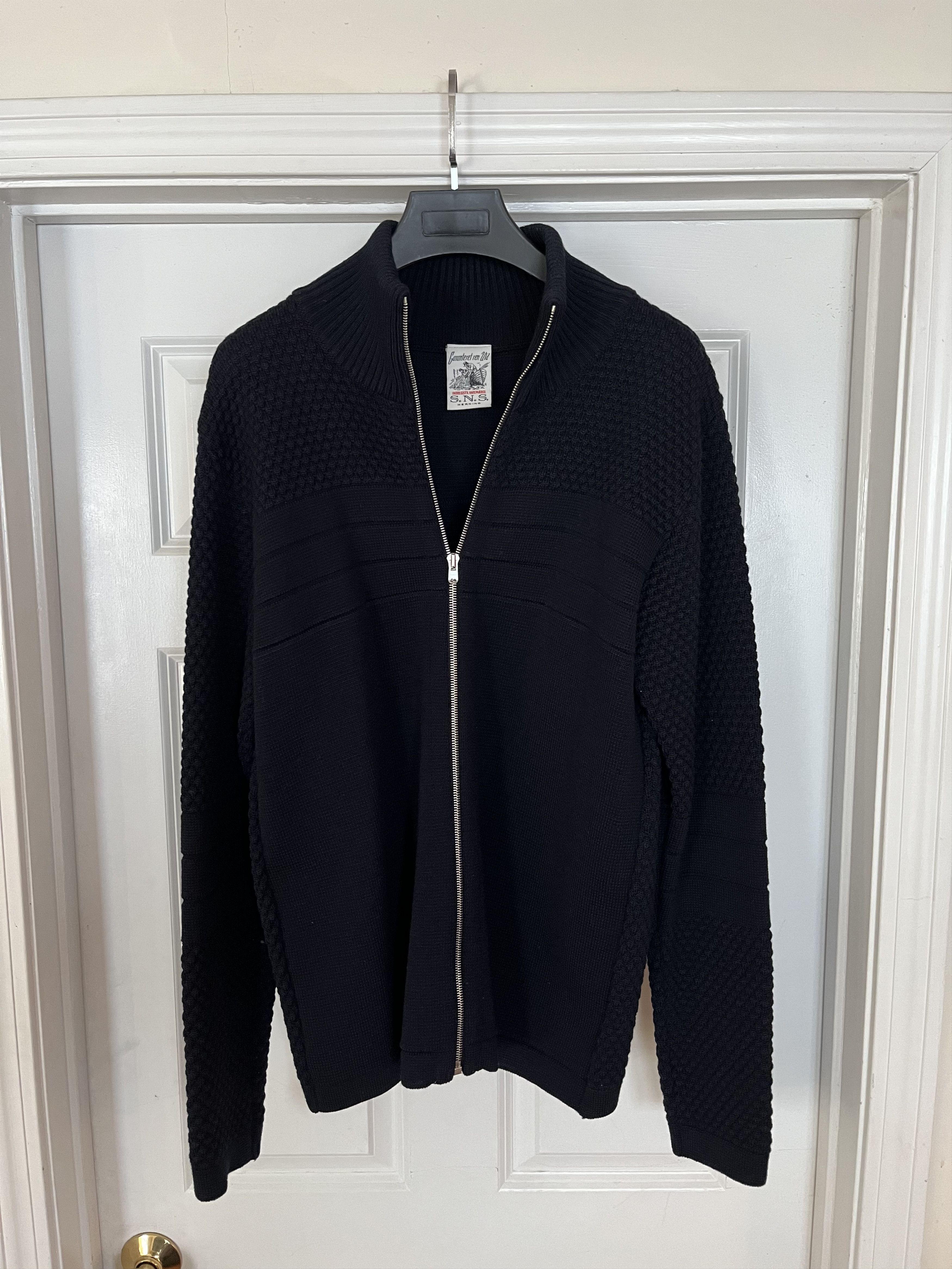 image of S N S Herning Sns Herning Zip Bubble Cardigan In Navy, Men's (Size XL)