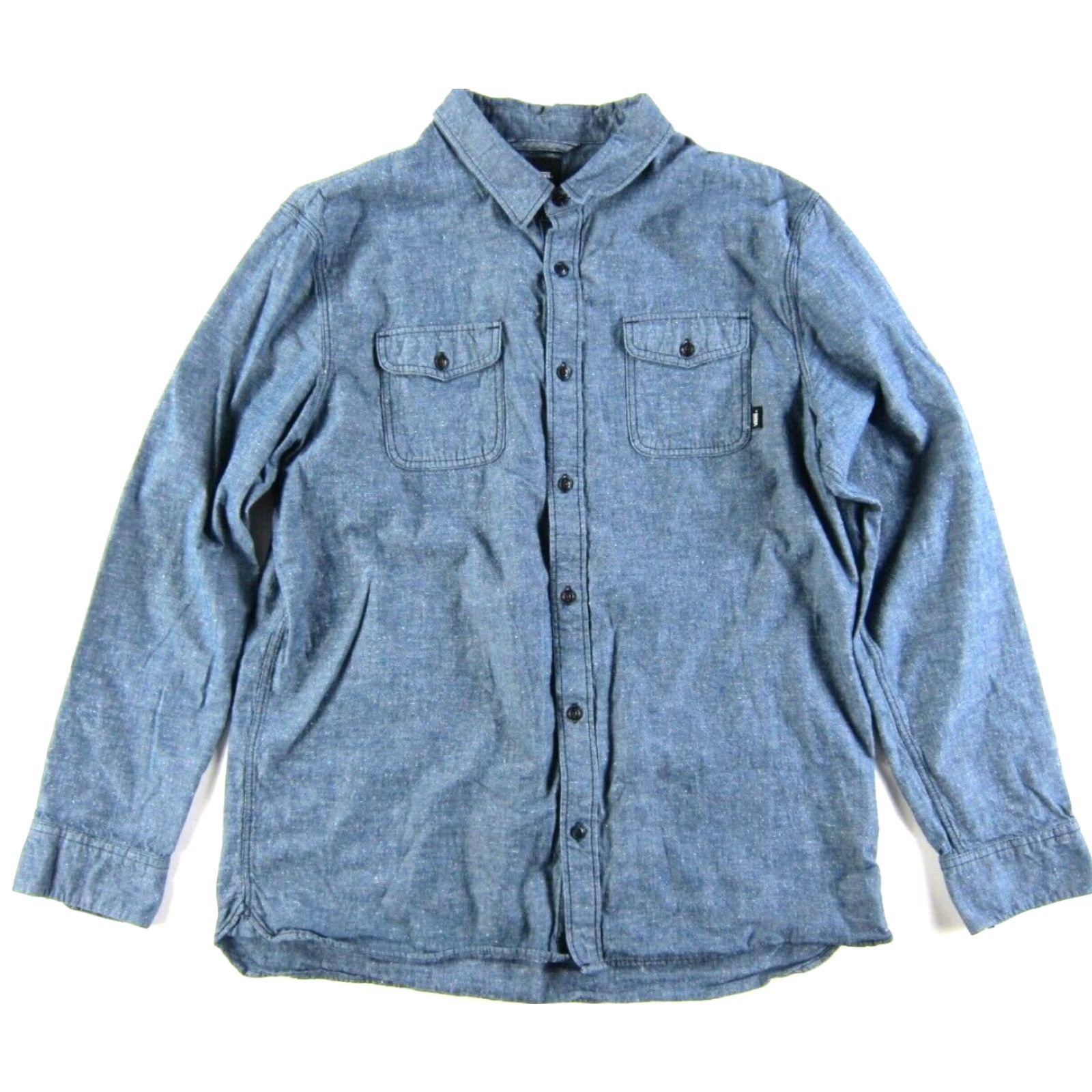 Vans VANS Blue Cotton Linen Button Down Long Sleeve Classic Fit Shirt Men Large Size US L / EU 52-54 / 3 - 2 Thumbnail