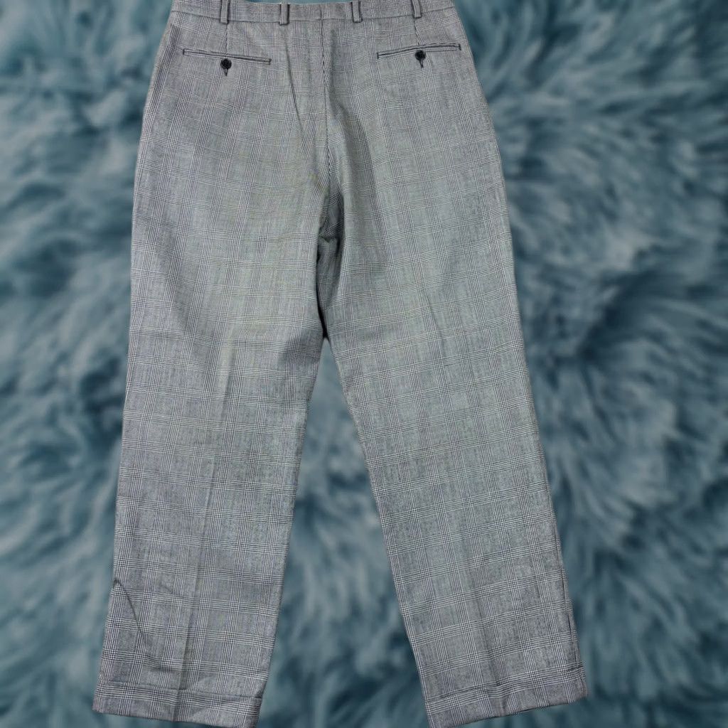 Brooks Brothers Brooks Brothers 346 wool cashmere glen plaid pleated cuffed pants grey 35x30 Size US 35 - 1 Thumbnail