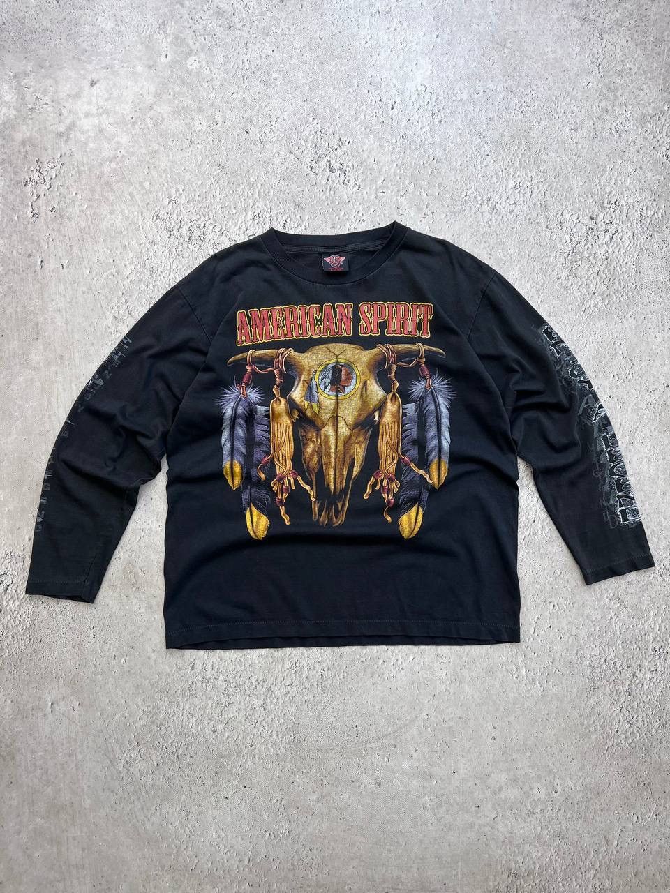 Affliction × Harley Davidson THRASHED & FADED Flames Harley Davidson style Longsleeve Size US L / EU 52-54 / 3 - 1 Thumbnail