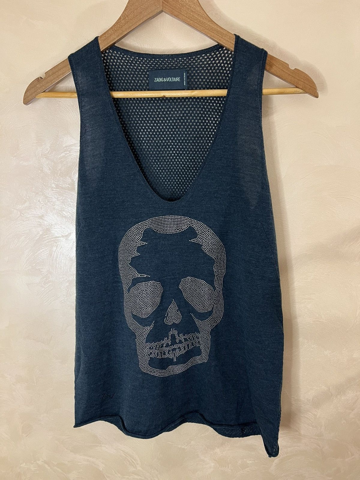 Zadig & Voltaire Zadig & Voltaire Skinny Degrade Skull T Shirt merino wool Size M / US 6-8 / IT 42-44 - 3 Thumbnail
