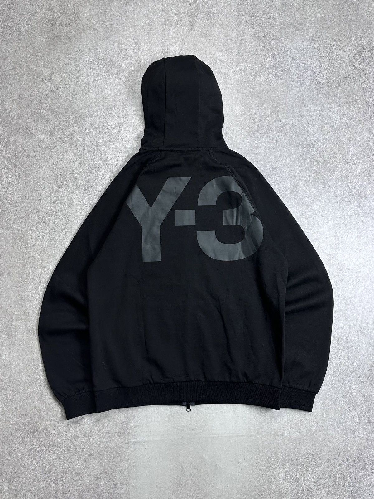 Vintage Y-3 Yohji Yamamoto Big Logo Boxy Zip Hoodie L