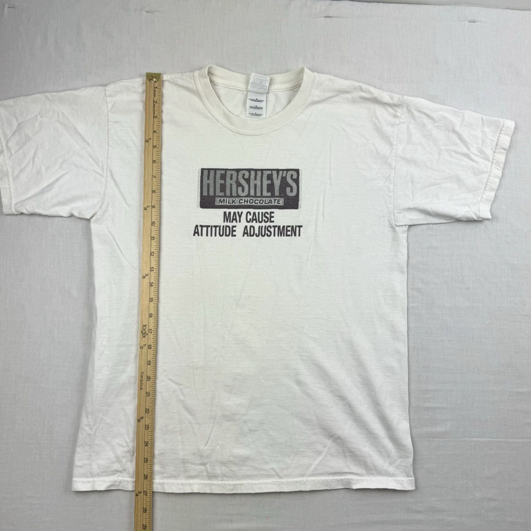 Gildan VINTAGE Herseys Chocolate T Shirt Adult Large White Funny Attitude Adjustment Shirt Mens 90s Y2K Size US L / EU 52-54 / 3 - 5 Thumbnail
