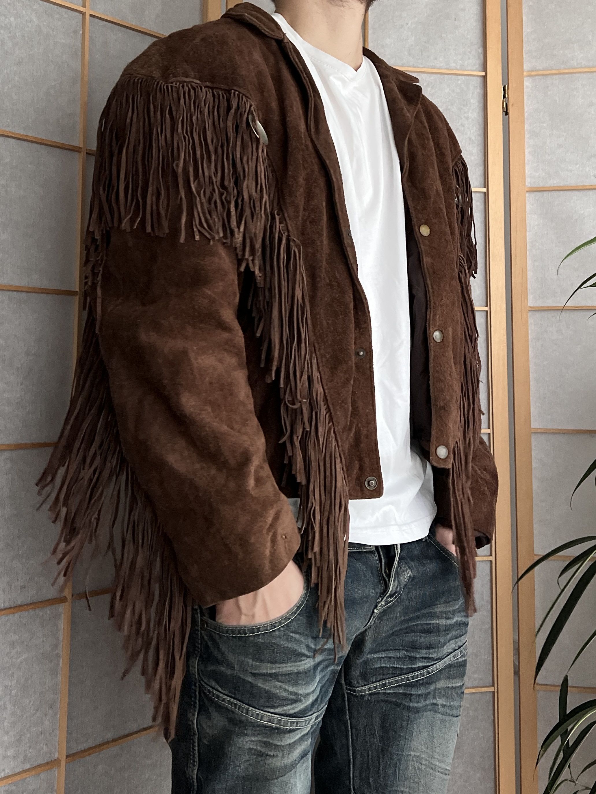 If Six Was Nine Crazy! Cowboy core vintage 90s cropped leather jacket bomber Size US L / EU 52-54 / 3 - 12 Thumbnail