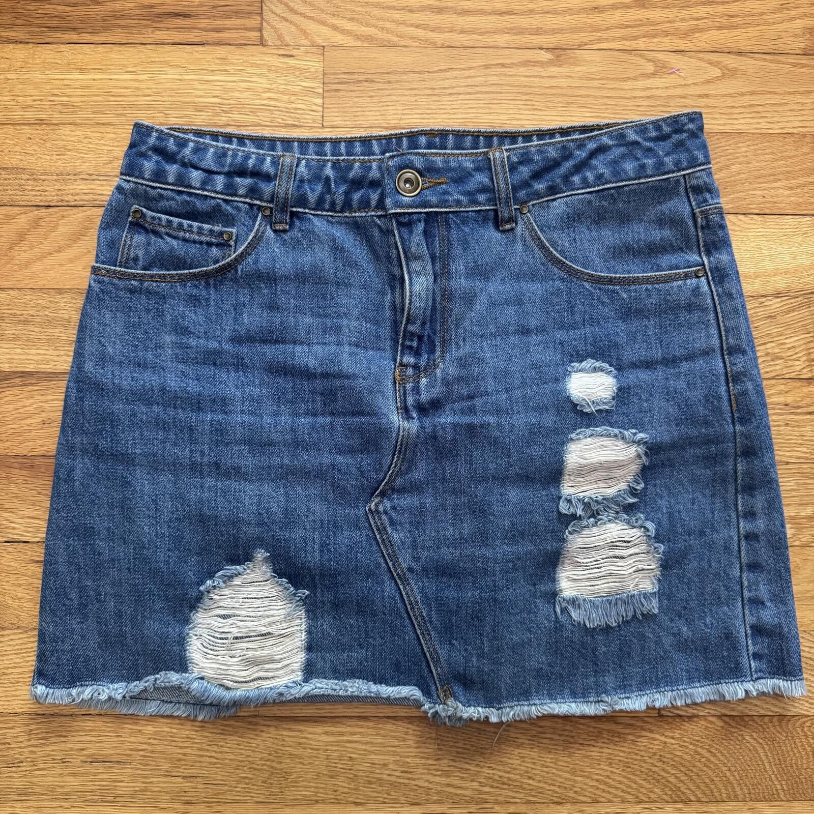 Other a loves Distressed Denim Mini Skirt Size 27 Size 28" / US 6 / IT 42 - 1 Thumbnail