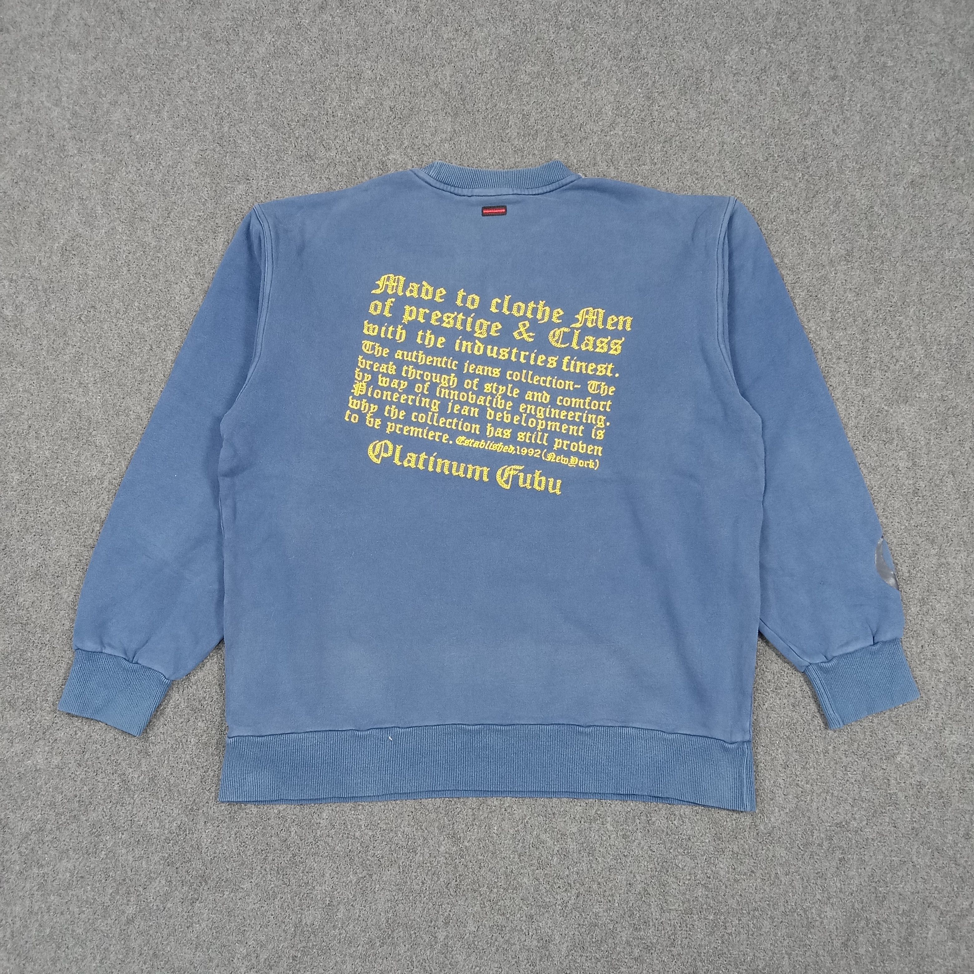Fubu Platinum FUBU Streetwear Embroidery Sweatshirt C283N1 Size US XL / EU 56 / 4 - 1 Thumbnail