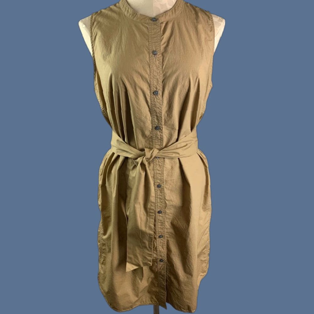 J.Crew Medium J.Crew Collection Women's Sleeveless Poplin Shirtdress Brown Style#J1570 Shirt Dress M Womens Brown 100% Cotton Knee Length Size M / US 6-8 / IT 42-44 - 1 Thumbnail