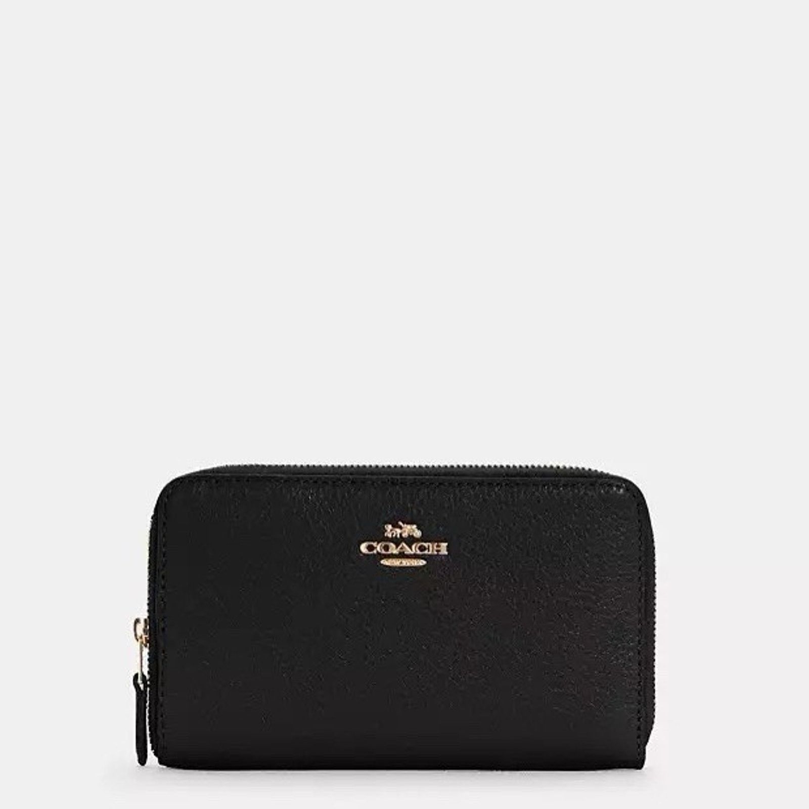 Coach NWT Coach Medium Id Zip Wallet Leather Gold/Black C4124 Size ONE SIZE - 4 Thumbnail