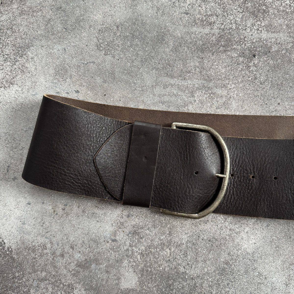 Hysteric Glamour Vintage Y2K Archive Brown Genuine Leather Wide Belt Size ONE SIZE - 4 Thumbnail