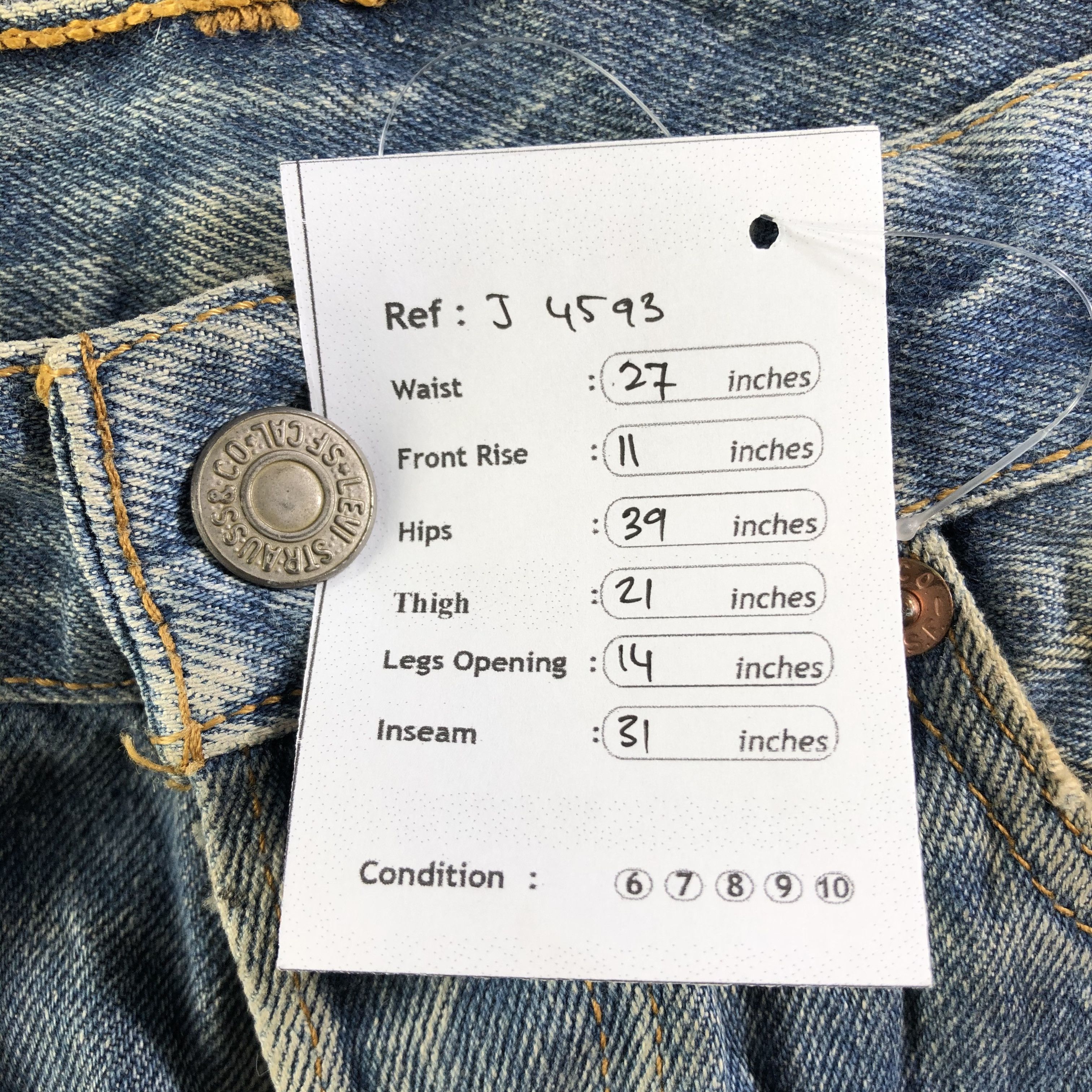 Levi's Vintage 90s Levis 501 Jeans-J4593 Size US 27 - 12 Thumbnail