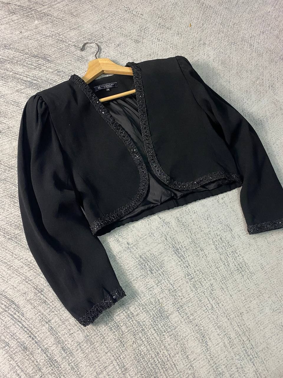 Givenchy × Vintage Rare Givenchy Hi Formal Jacket Cropped Beaded Bolero Style Size XL / US 12-14 / IT 48-50 - 2 Thumbnail