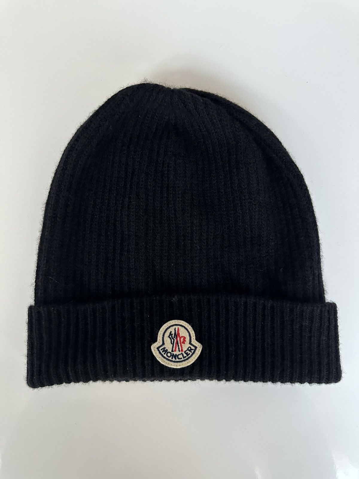 image of Moncler Cashmere Beanie in Black, Men's