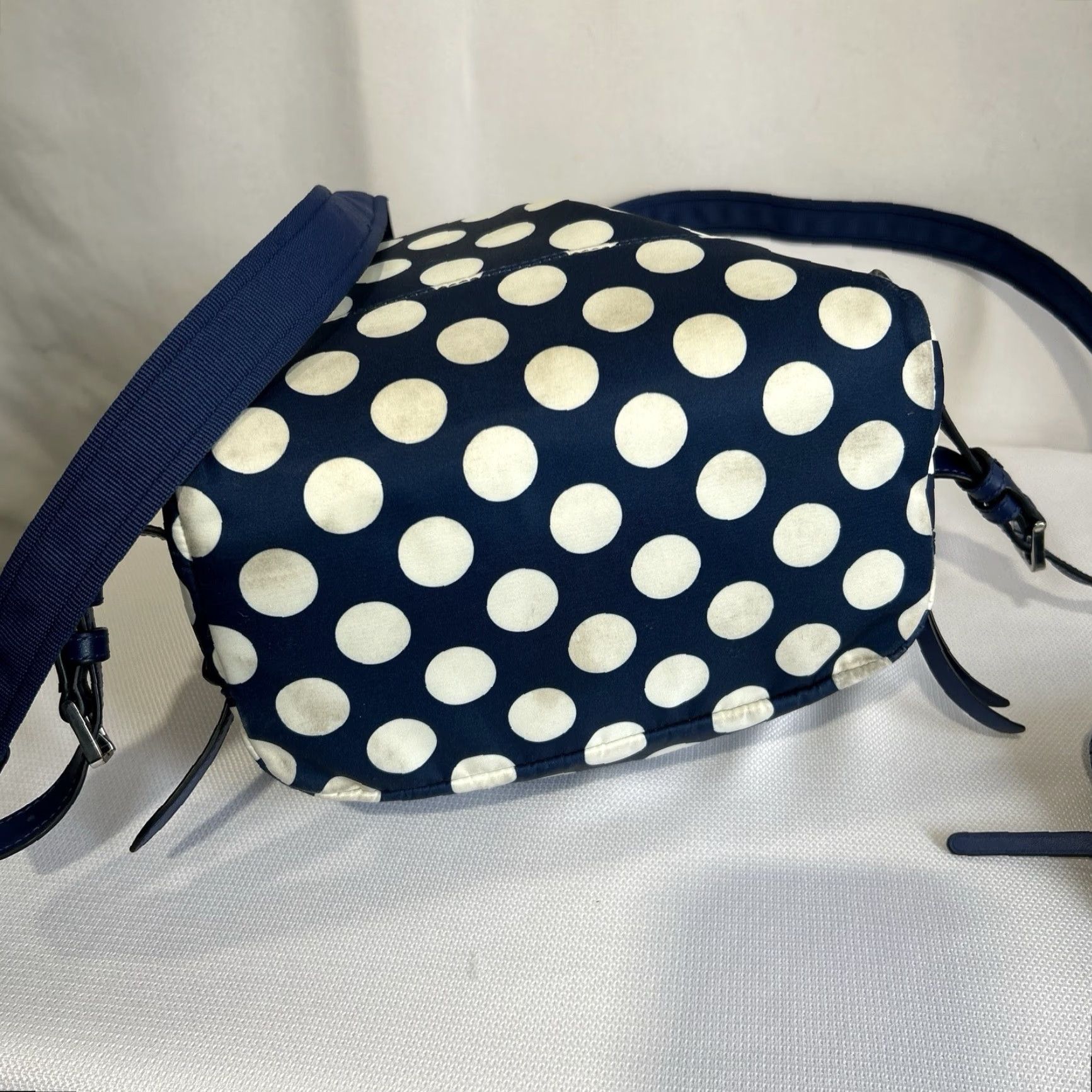 Vintage Kate Spade Karissa Nylon Seaside Small Backpack Blue With Wallet Polka Dot Backpack Women Small Blue Wallet Included Size ONE SIZE - 7 Thumbnail