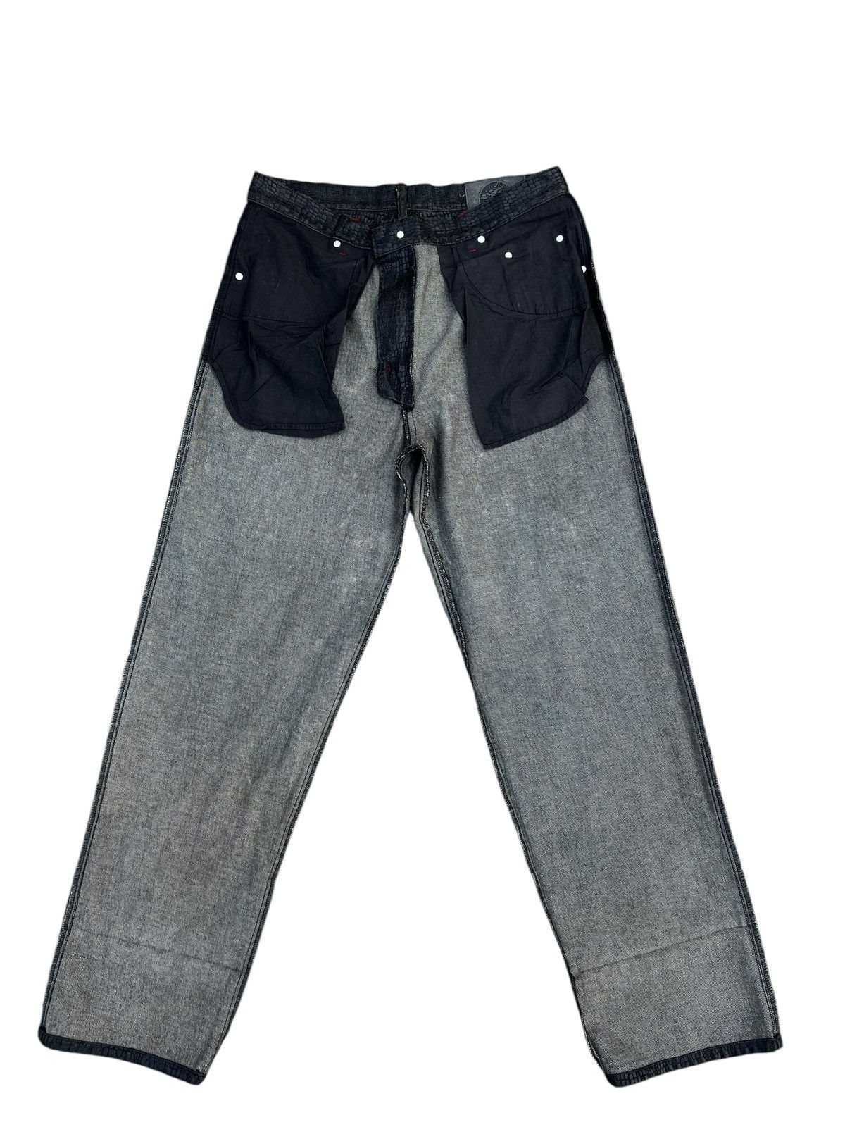 Guess Vintage 90s Guess Croc Skin Print Waxed Denim Jeans Size US 34 / EU 50 - 18 Thumbnail
