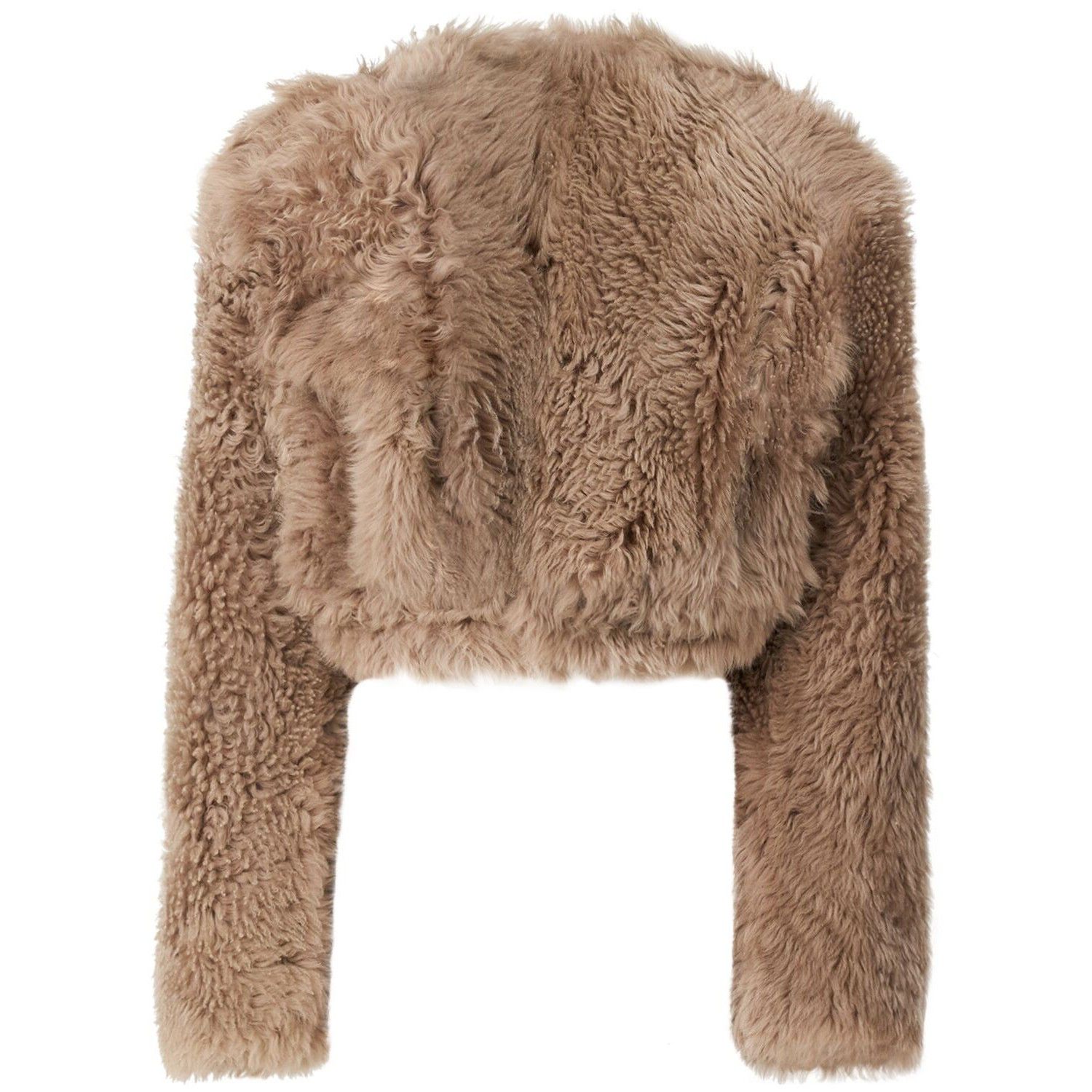 Other THE MANNEI Taupe Short Shearling Jacket New & Authentic (Wom Size M / US 6-8 / IT 42-44 - 2 Thumbnail