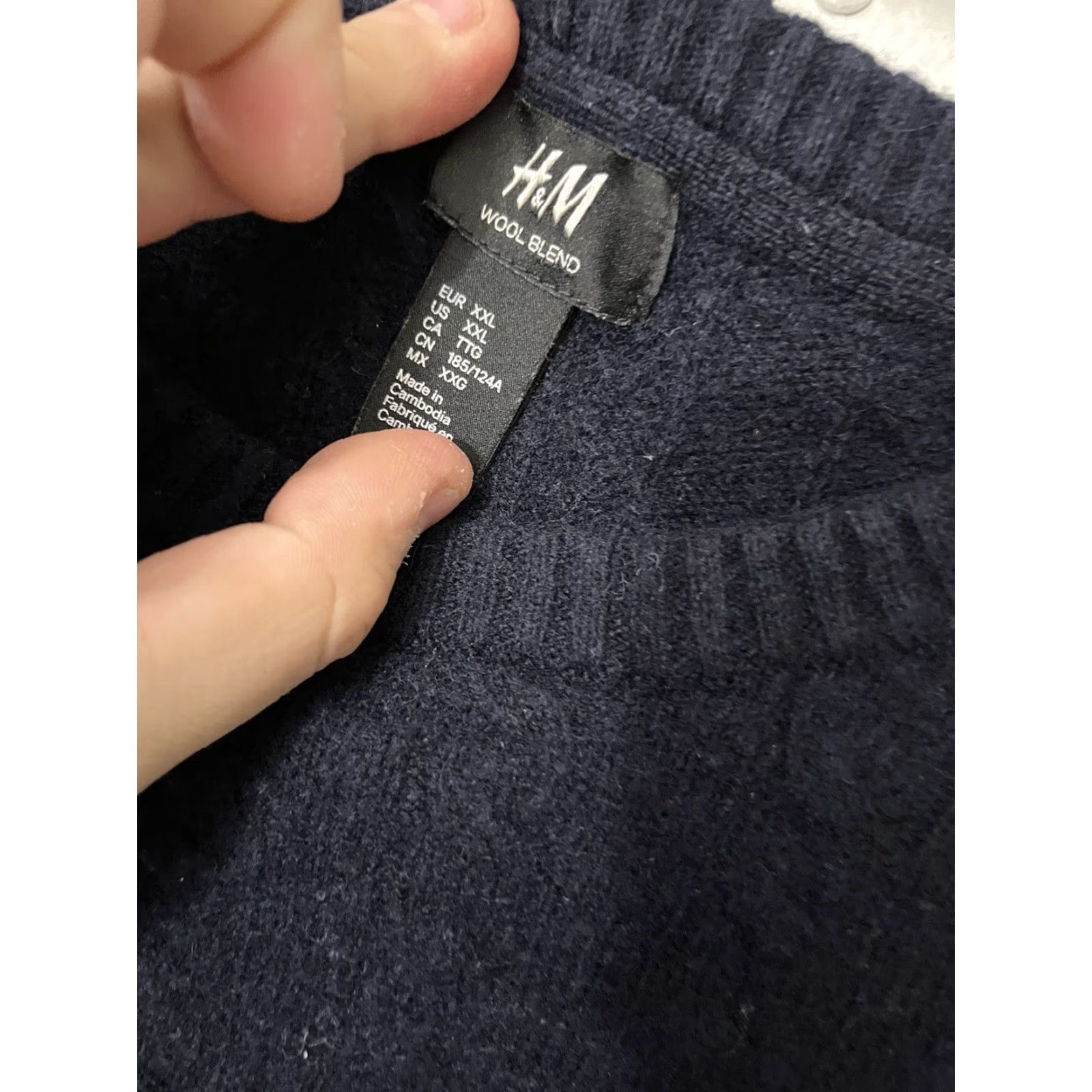 H&M H&M Crewneck Pullover Navy Blue Wool Blend Knit Sweater Women's 2XL Size XXL / US 16-18 / IT 52-54 - 3 Thumbnail