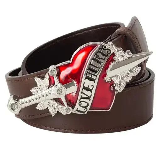 Leather Brown Color PU Leather Belt Size ONE SIZE - 2 Thumbnail