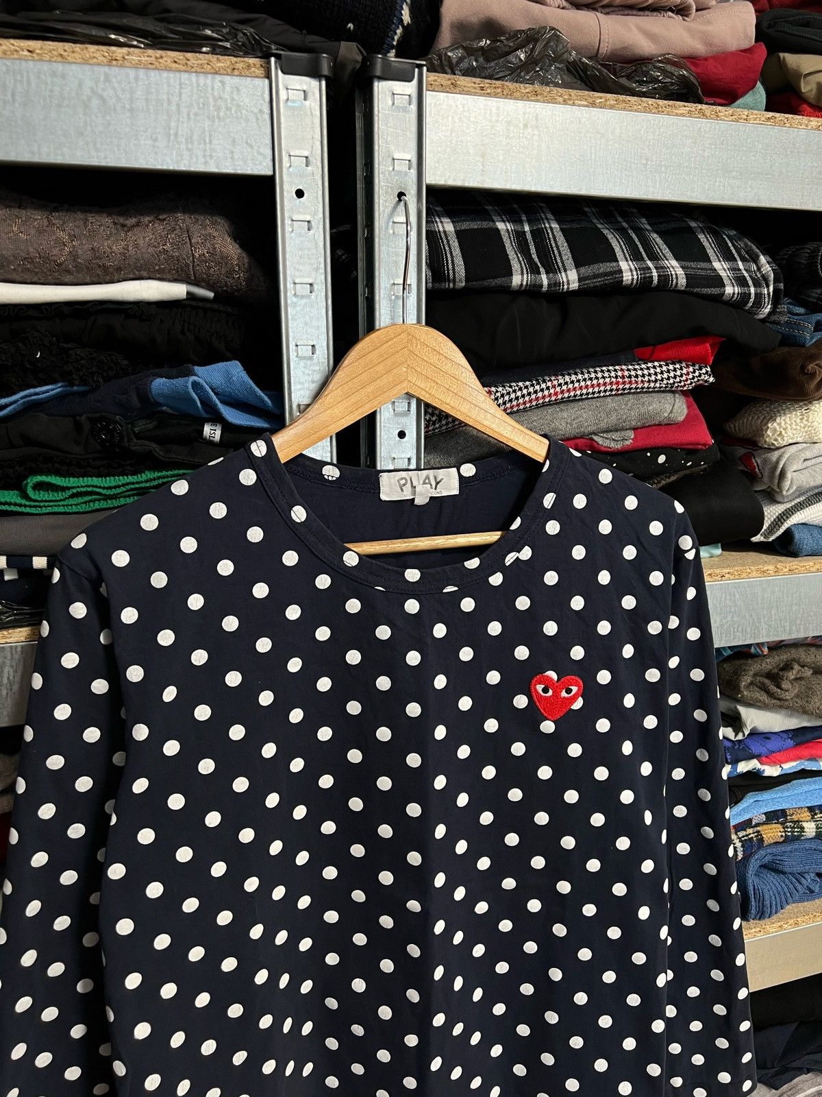 CDG by Comme des Garcons PLAY Comme des Garcons Polka Dot Women's Long Sleeve T-Shirt Size L / US 10 / IT 46 - 2 Thumbnail