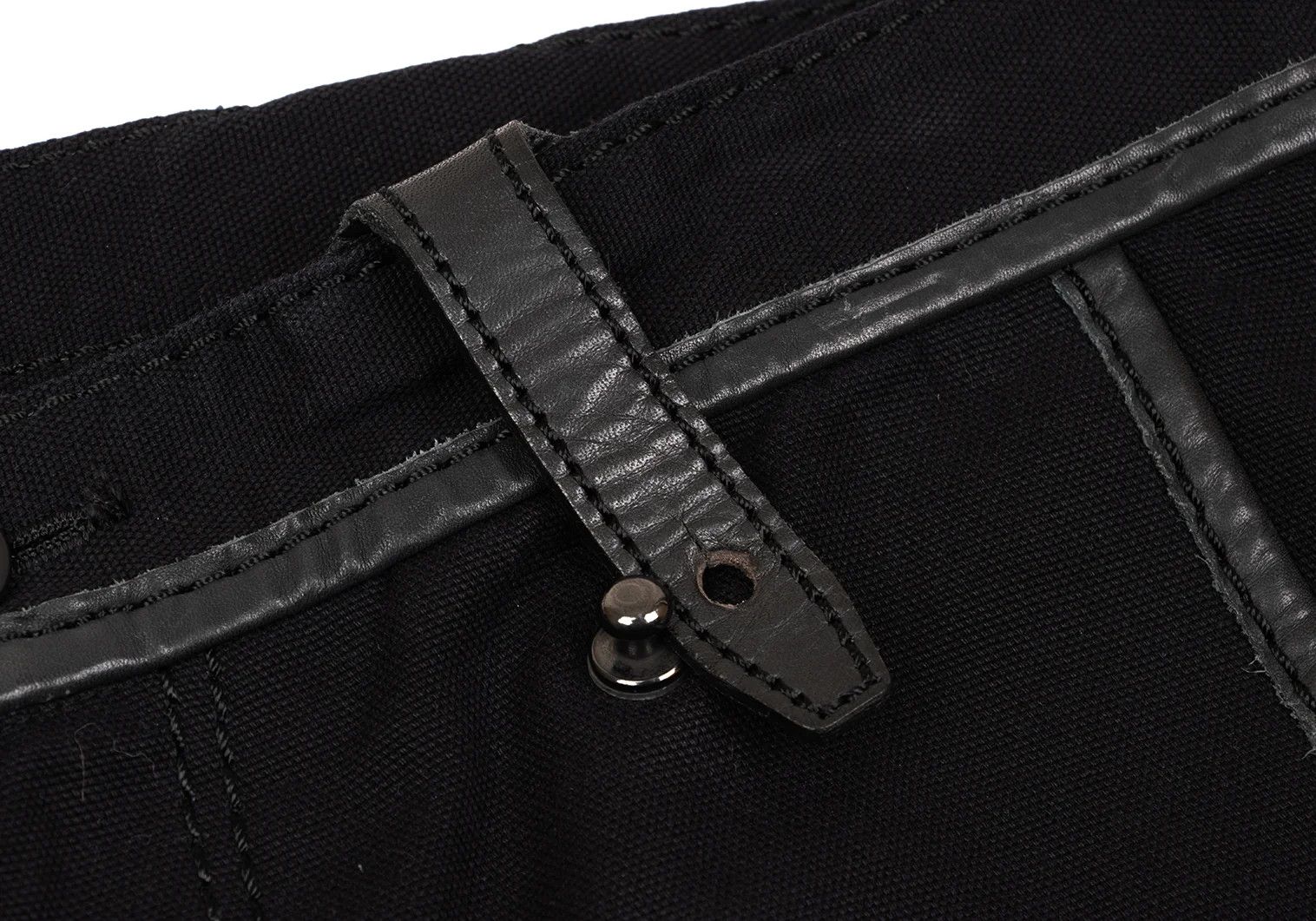 Issey Miyake Leather-Piped Canvas Pants in Black 2 Size US 32 / EU 48 - 5 Thumbnail